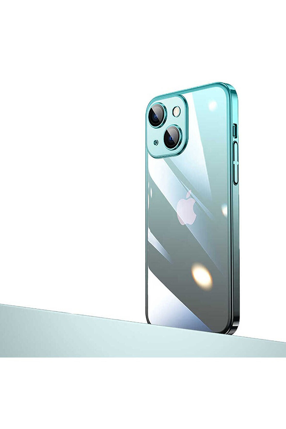 Apple iPhone 13 Uyumlu Kılıf Parlak Renk Geçişli Kamera Korumalı Zore Senkron Kapak Mavi-Siyah