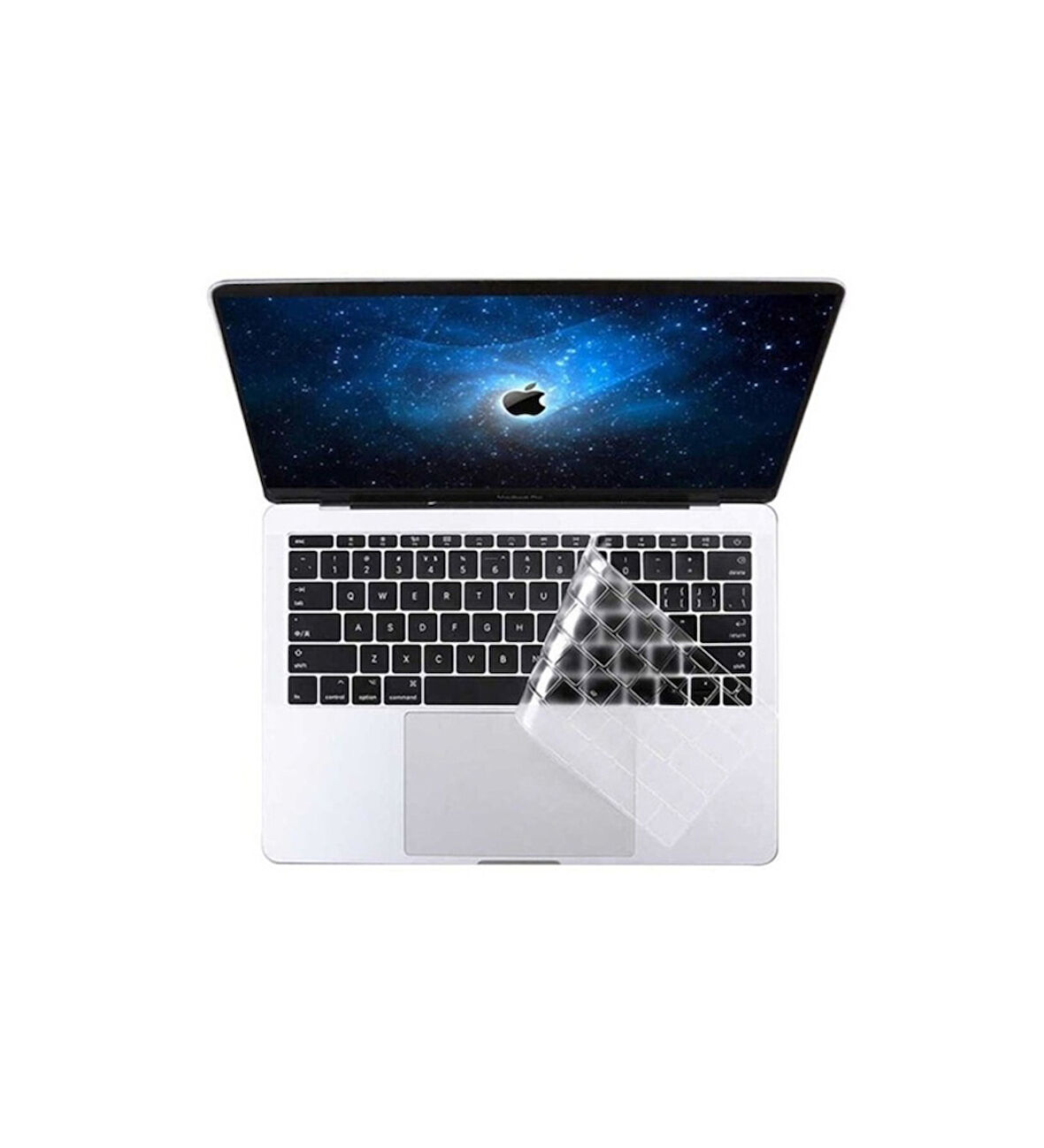 Apple Macbook 13' Pro Touch Bar A1706 Uyumlu Zore Klavye Koruyucu Şeffaf Silikon Ped