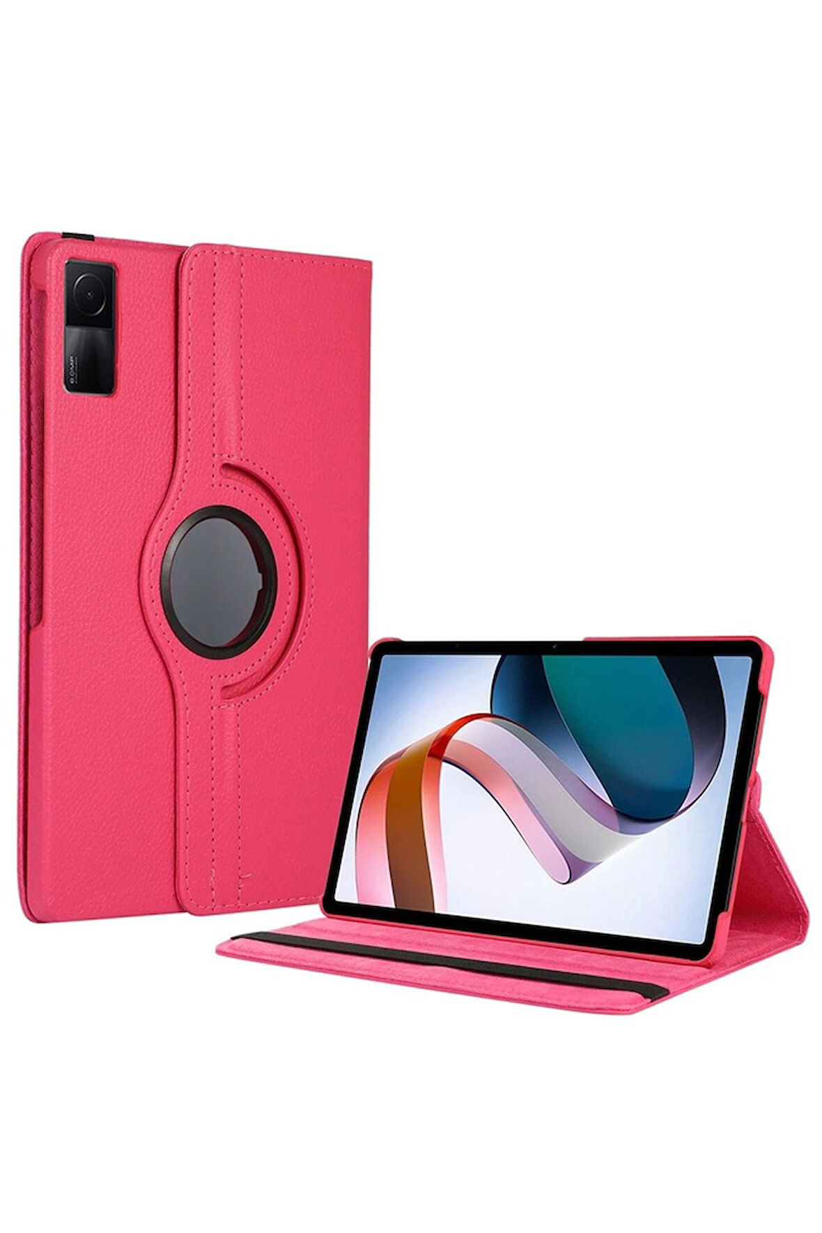 Xiaomi Redmi Pad Uyumlu Zore Dönebilen Standlı Kılıf Pembe Koyu