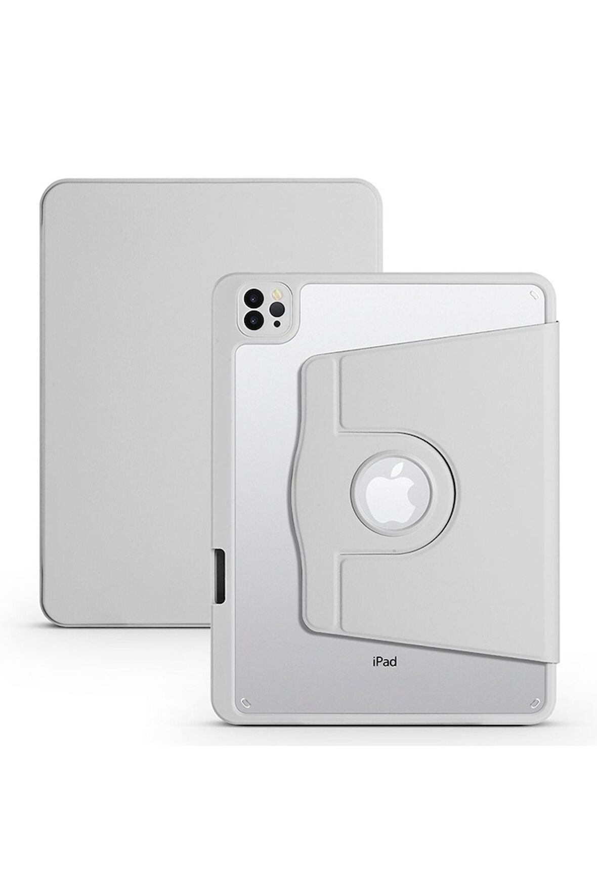 Apple iPad Pro 11 2020 (2.Nesil) Uyumlu Kılıf Zore Termik Kalem Bölmeli Dönebilen Standlı Kılıf Gri