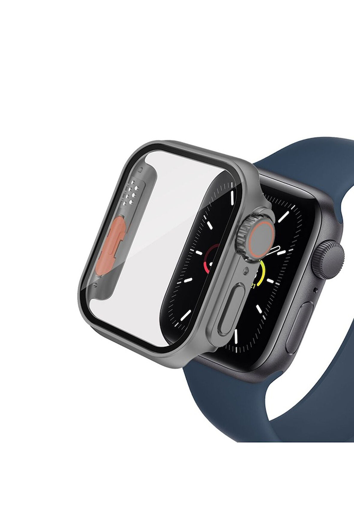 Apple Watch 7-8 45mm - Watch Ultra 49mm Uyumlu Kasa Dönüştürücü ve Ekran Koruyucu Zore Watch Gard 26 Gri