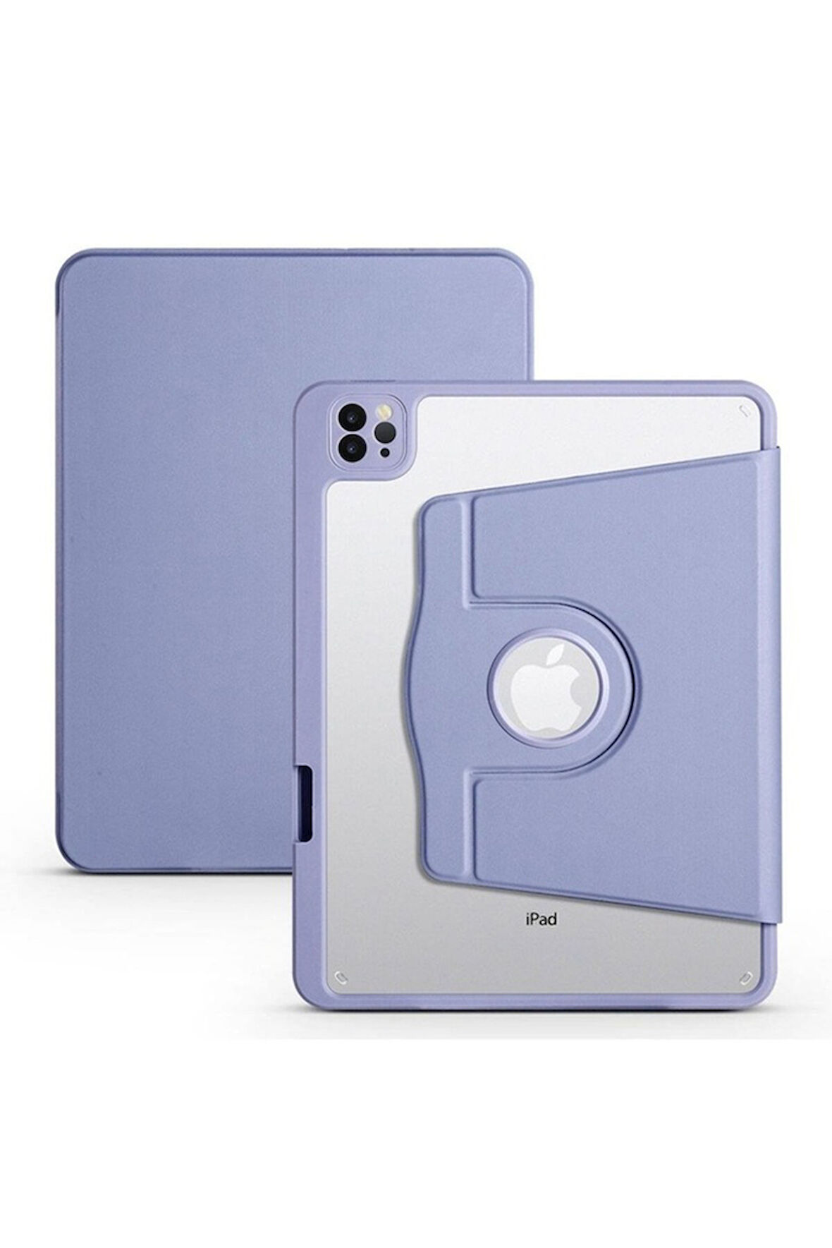 Apple iPad 10.9 2022 (10.Nesil) Uyumlu Kılıf Zore Termik Kalem Bölmeli Dönebilen Standlı Kılıf Lavendery Gray