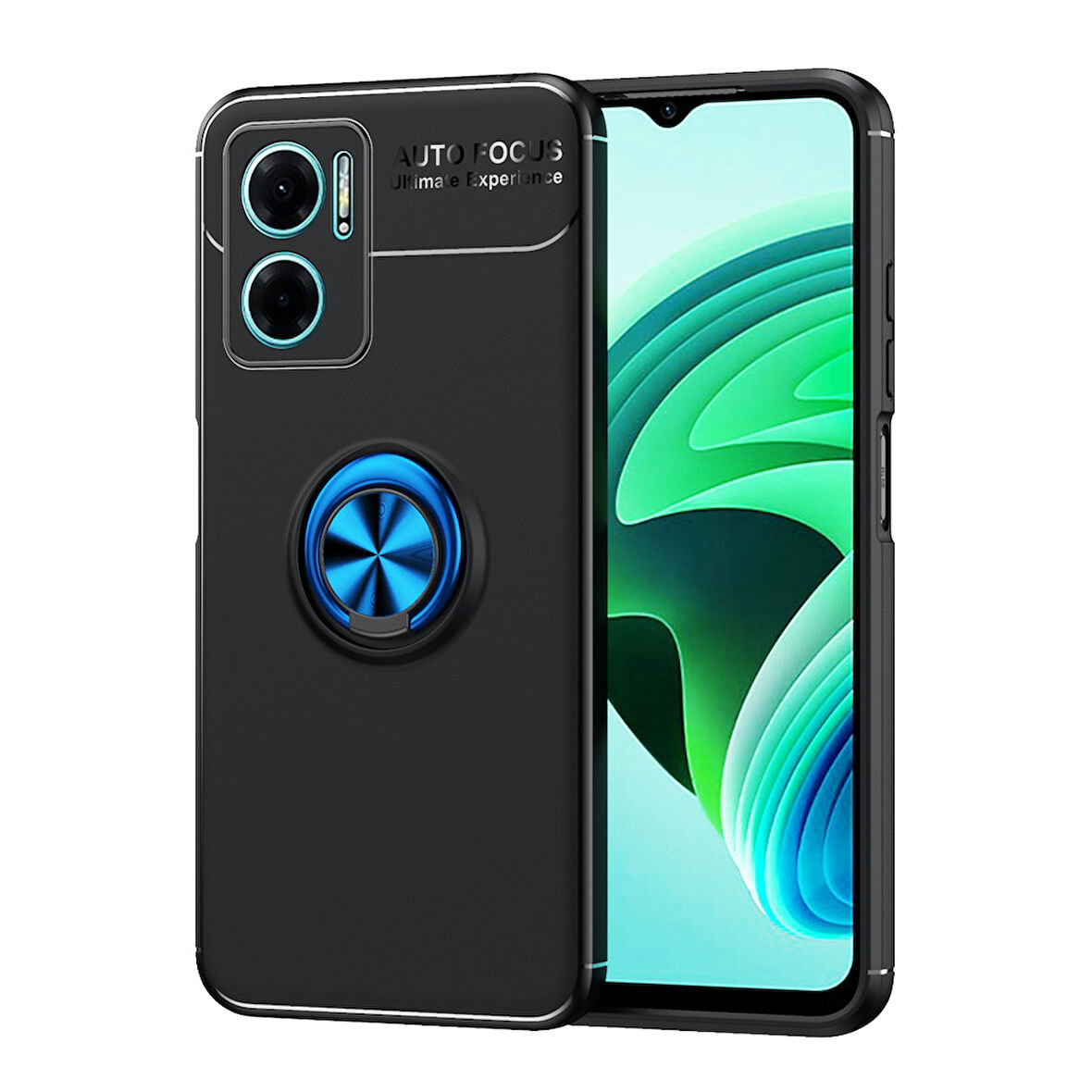 Xiaomi Redmi Note 11E Uyumlu Kılıf Zore Ravel Silikon Kapak Siyah-Mavi