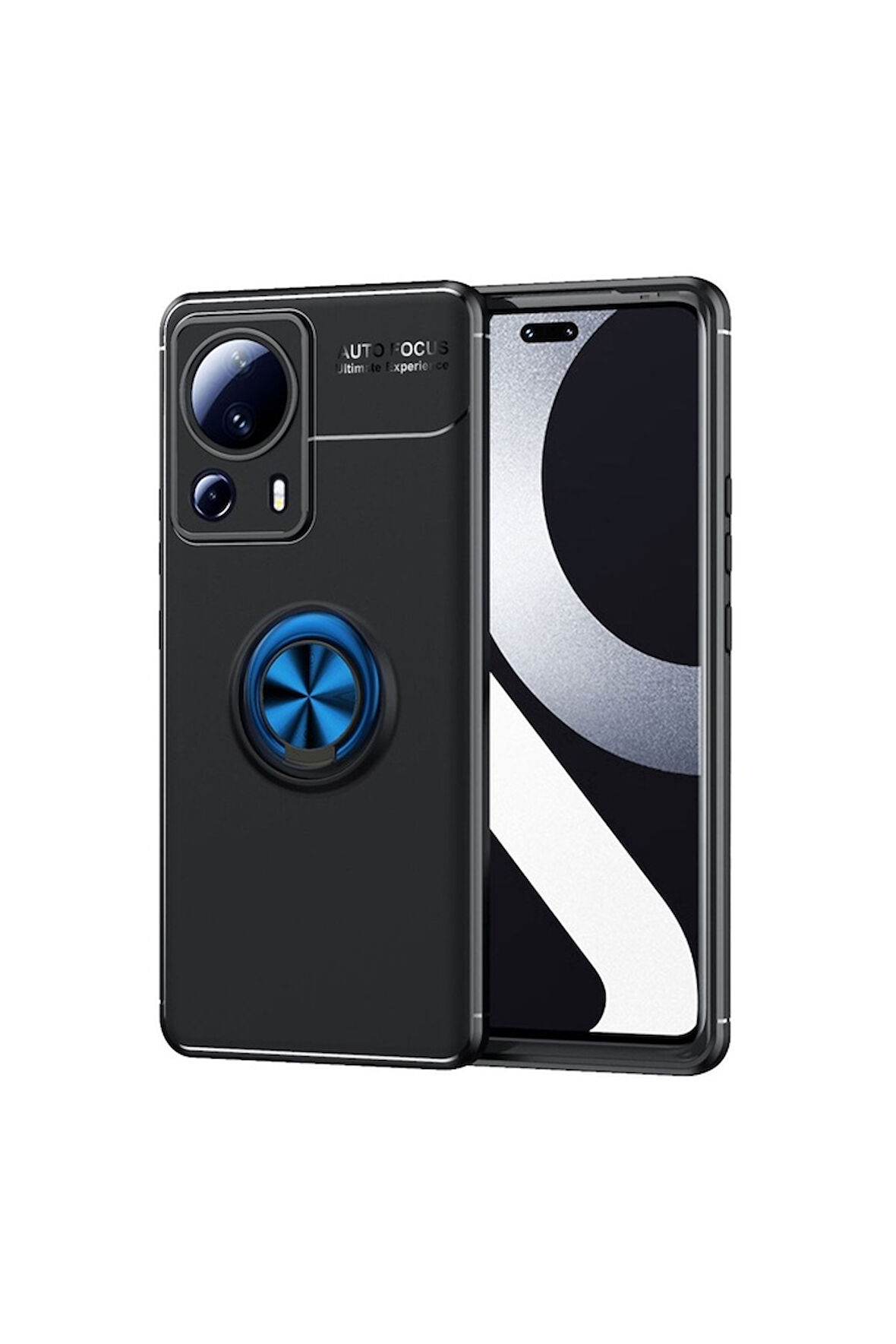 Xiaomi Mi 13 Lite Uyumlu Kılıf Zore Ravel Silikon Kapak Siyah-Mavi