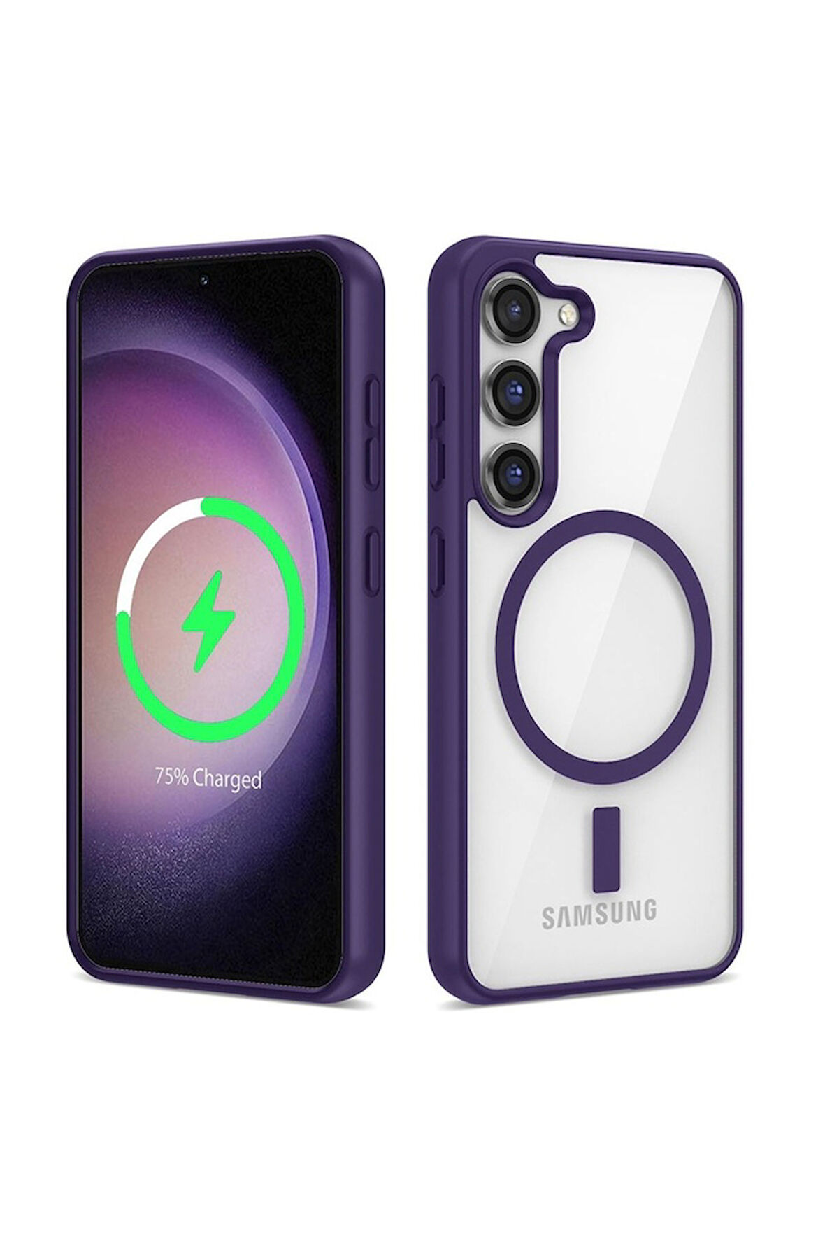 Samsung Galaxy S22 Ultra Uyumlu Kılıf Magsafe Wireless Şarj Özellikli Silikon Zore Ege Kapak Siyah