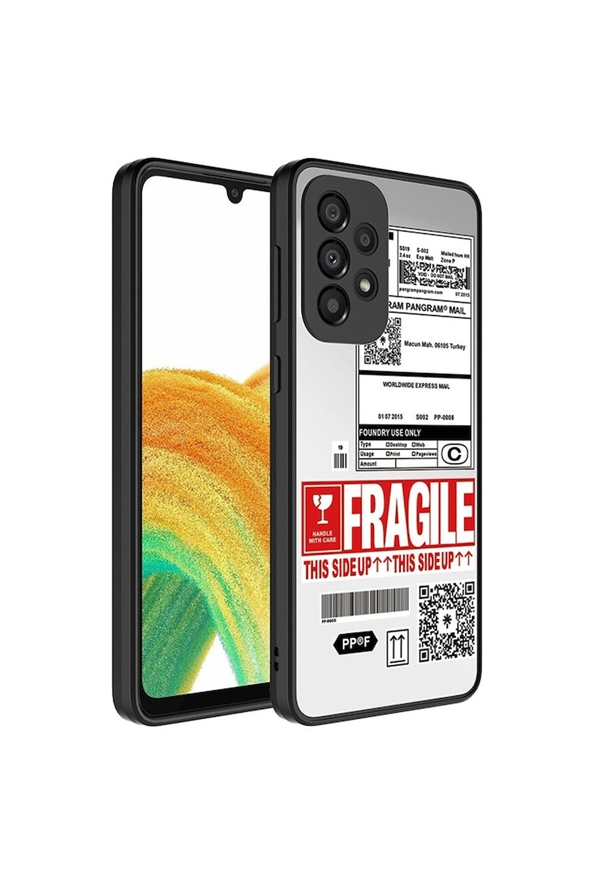 Samsung Galaxy A73 Uyumlu Kılıf Aynalı Desenli Kamera Korumalı Parlak Zore Mirror Kapak Fragile