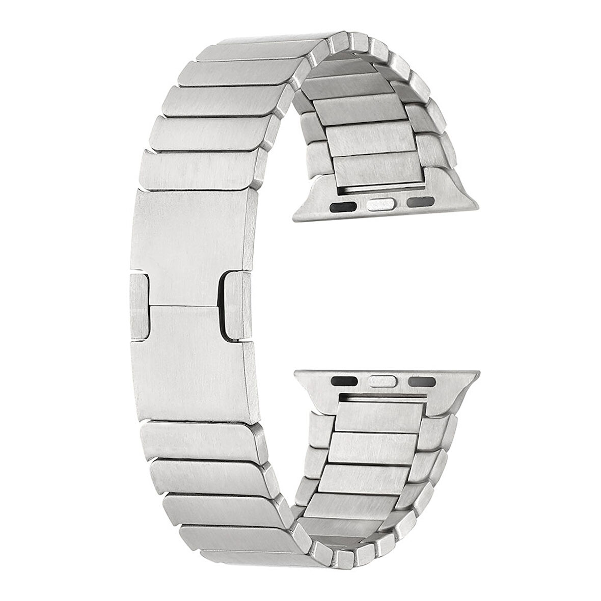 Apple Watch 7 45mm Uyumlu Kordon Paslanmaz Çelik Luxury Zore KRD-82 Kayış Gümüş