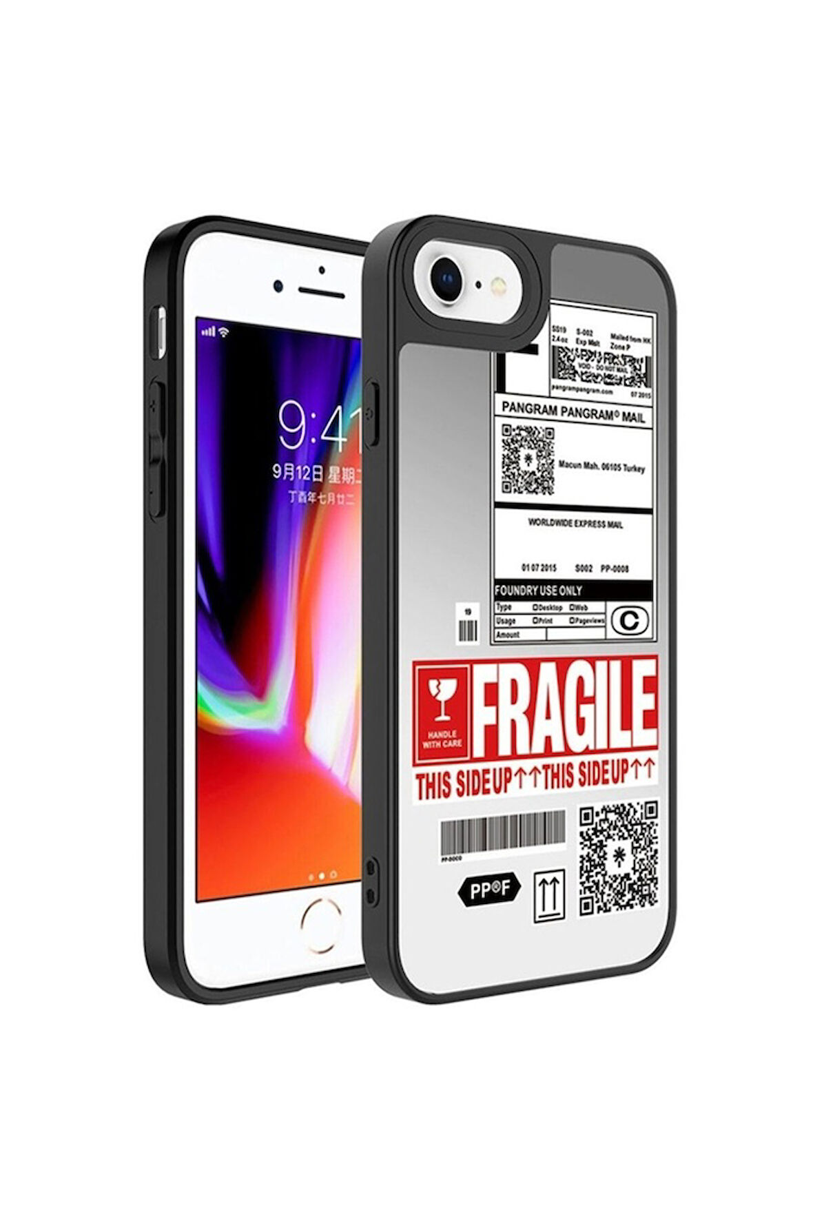 Apple iPhone SE 2022 Uyumlu Kılıf Aynalı Desenli Kamera Korumalı Parlak Zore Mirror Kapak Fragile