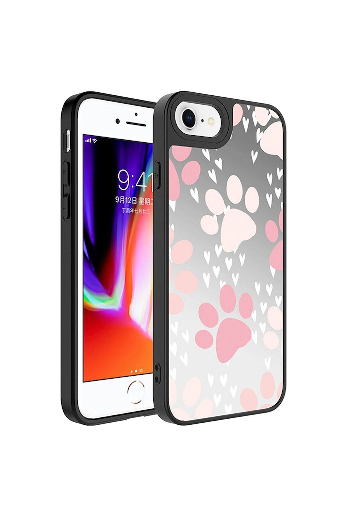 Apple iPhone 8 Plus Uyumlu Kılıf Aynalı Desenli Kamera Korumalı Parlak Zore Mirror Kapak Pati