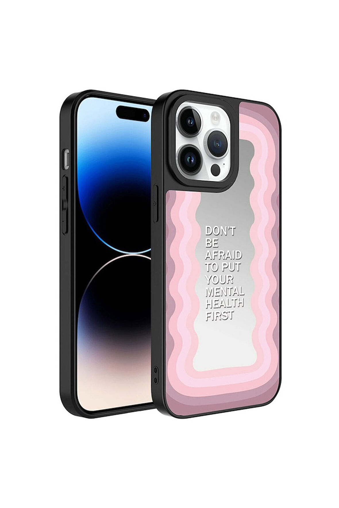 Apple iPhone 14 Pro Uyumlu Kılıf Aynalı Desenli Kamera Korumalı Parlak Zore Mirror Kapak Ayna