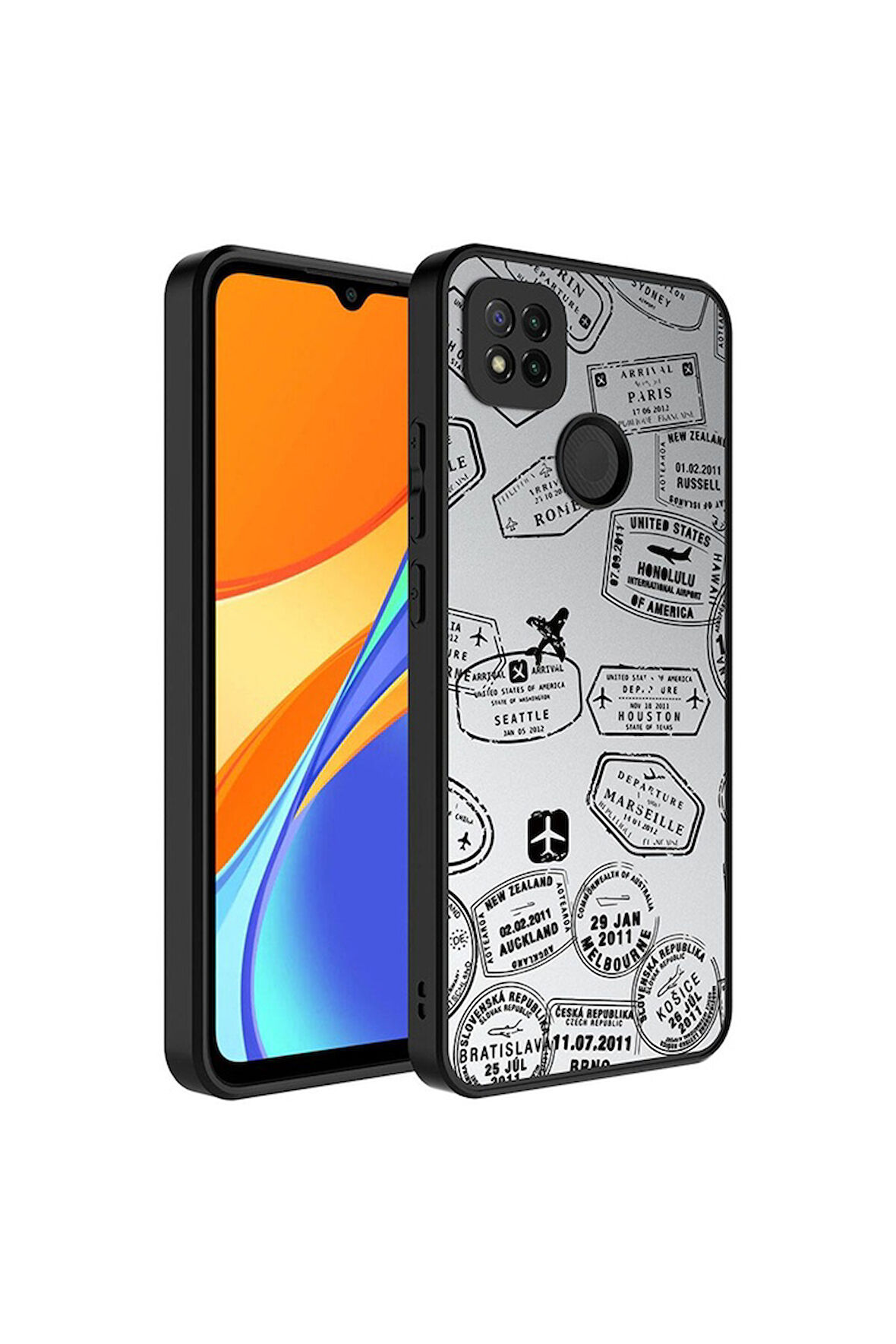 Xiaomi Redmi 10A Uyumlu Kılıf Aynalı Desenli Kamera Korumalı Parlak Zore Mirror Kapak Seyahat