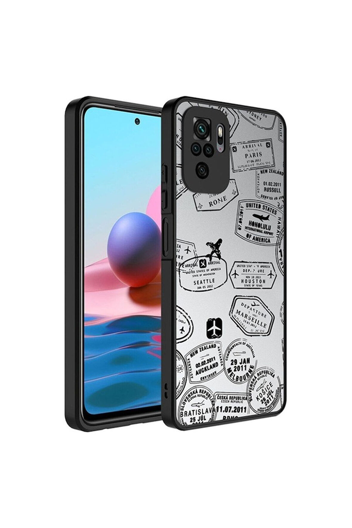 Xiaomi Redmi Note 10 Uyumlu Kılıf Aynalı Desenli Kamera Korumalı Parlak Zore Mirror Kapak Seyahat