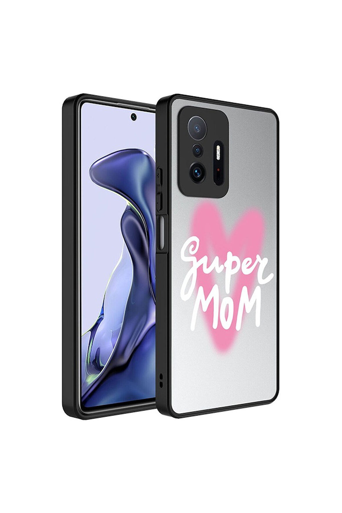 Xiaomi Mi 11T Pro 5G Uyumlu Kılıf Aynalı Desenli Kamera Korumalı Parlak Zore Mirror Kapak Süper Anne