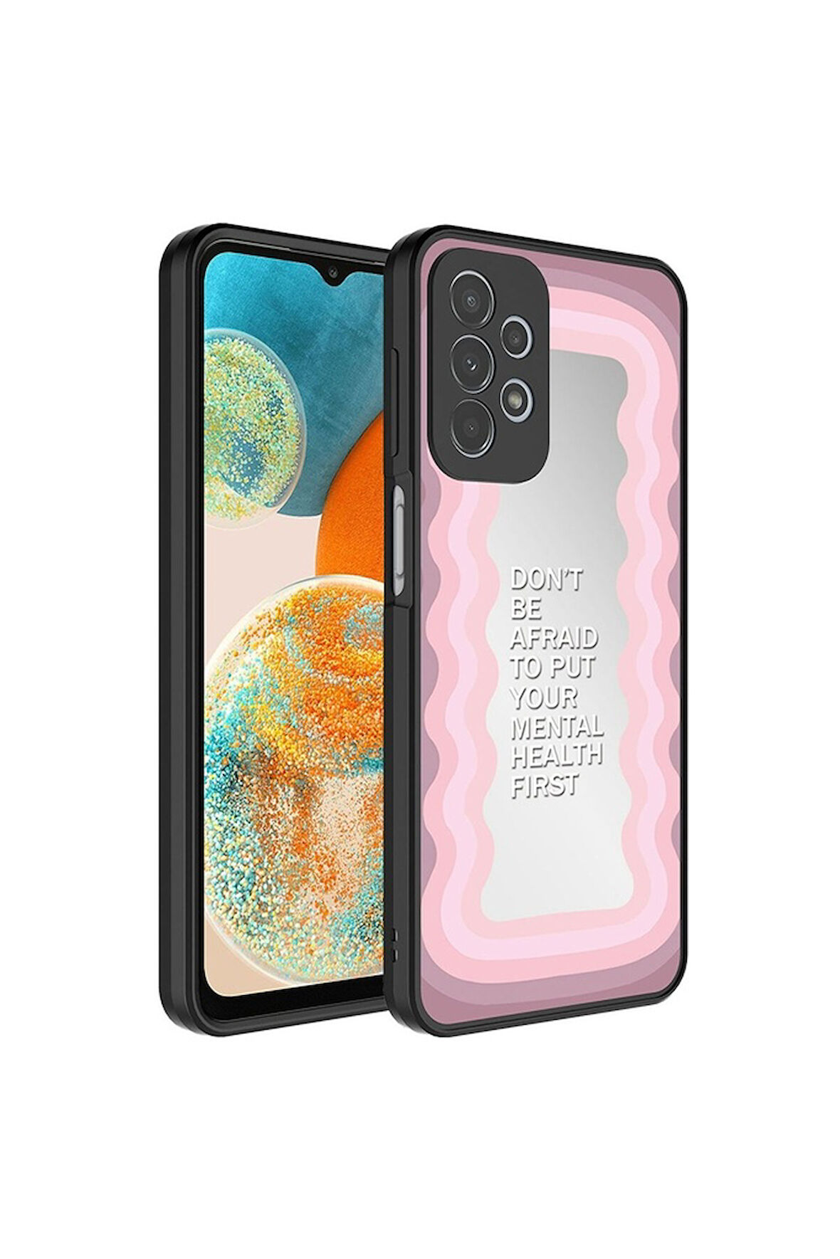 Samsung Galaxy A72 Uyumlu Kılıf Aynalı Desenli Kamera Korumalı Parlak Zore Mirror Kapak Ayna