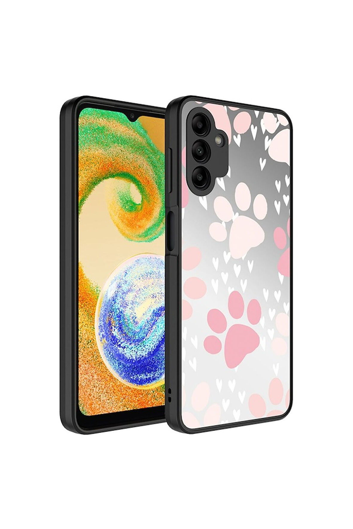 Samsung Galaxy A04S Uyumlu Kılıf Aynalı Desenli Kamera Korumalı Parlak Zore Mirror Kapak Pati