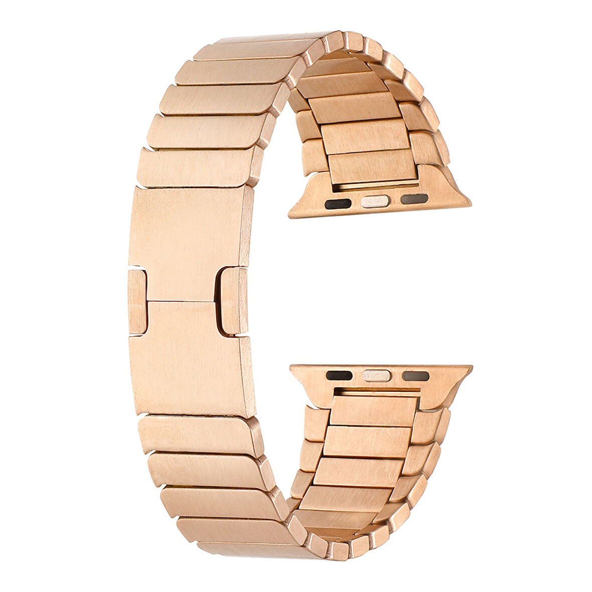 Apple Watch 7 41mm Uyumlu Kordon Paslanmaz Çelik Luxury Zore KRD-82 Kayış Rose Gold