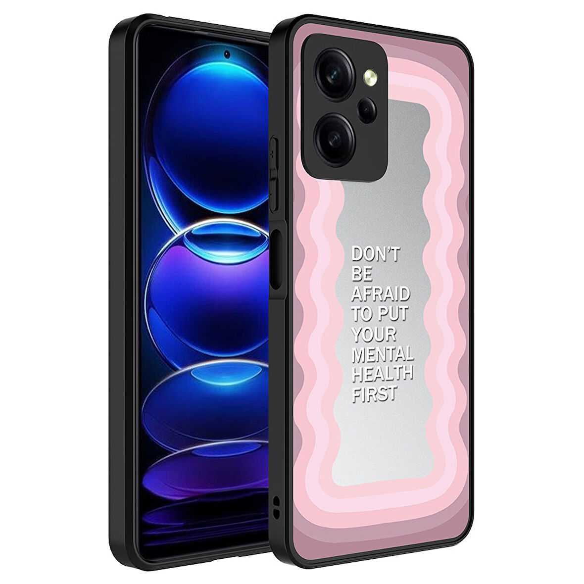 Xiaomi Poco X5 Pro Uyumlu Kılıf Aynalı Desenli Kamera Korumalı Parlak Zore Mirror Kapak Ayna
