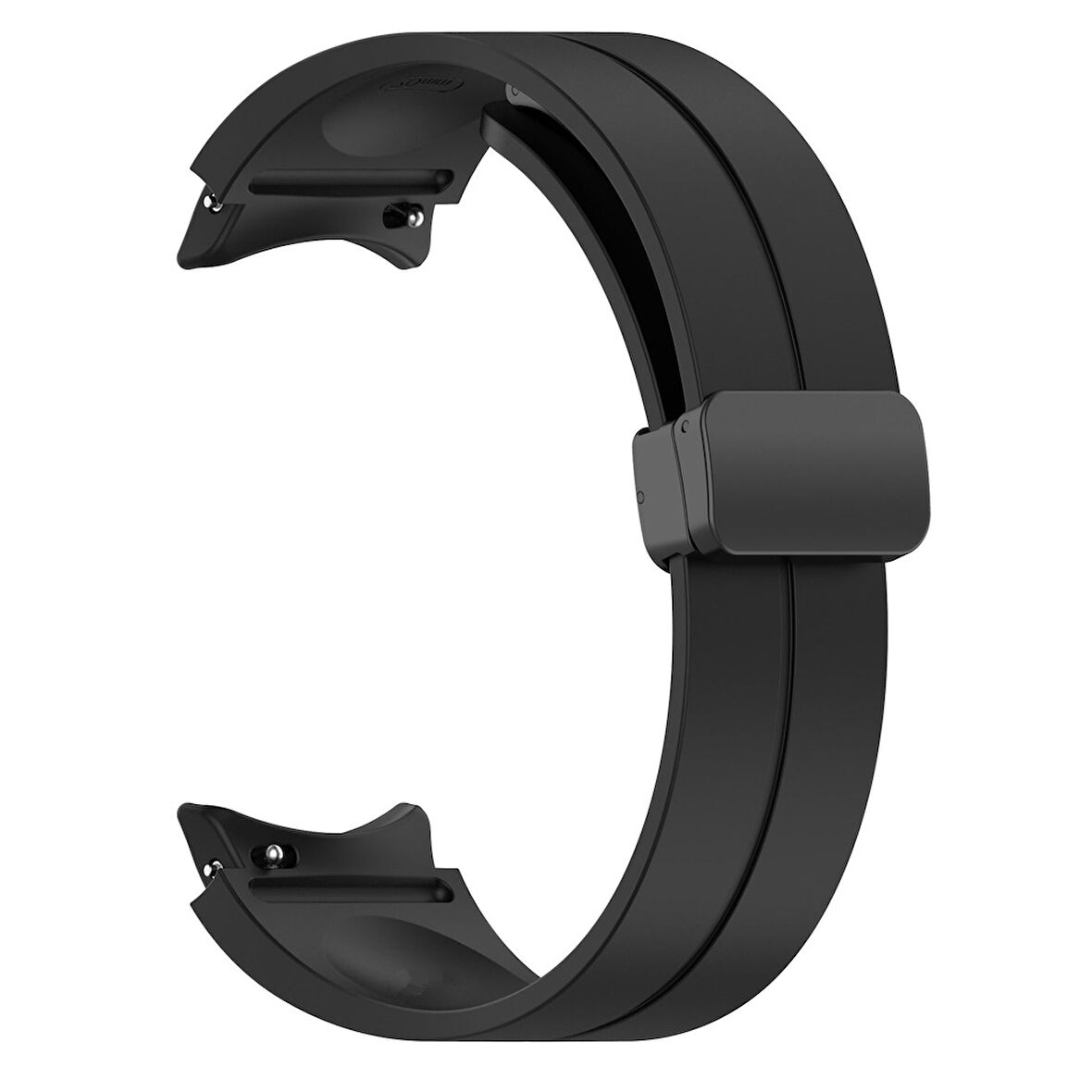 Samsung Galaxy Watch 5 40mm Uyumlu Kordon Silikon Metal Mıknatıslı Toka Zore KRD-84 Kayış Siyah