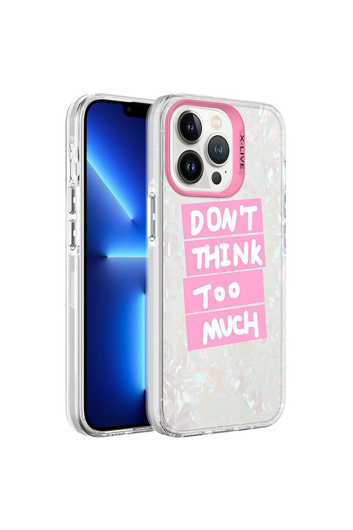 Apple iPhone 13 Pro Max Uyumlu Kılıf Mermer Desenli Zore Marbello Kapak Pembe