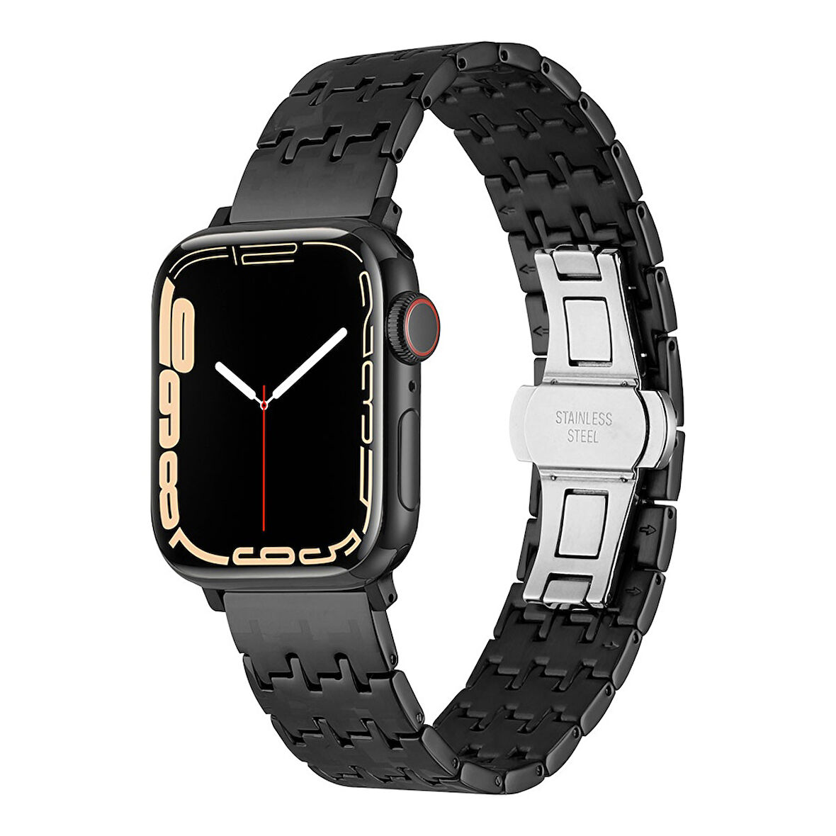 Apple Watch 42mm Uyumlu Zore KRD-86 Metal Kordon Siyah