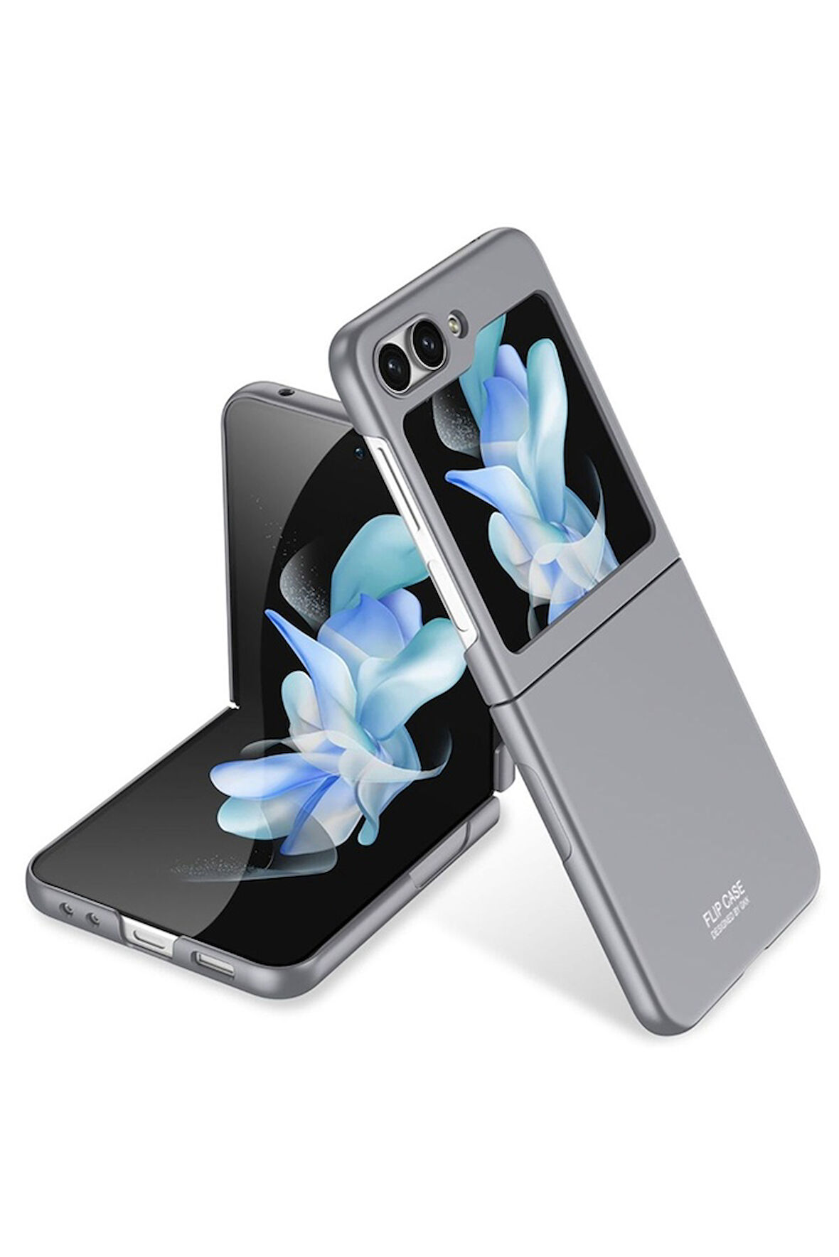 Samsung Galaxy Z Flip 5 Uyumlu Kılıf Zore Sert Kıpta Kapak Gri