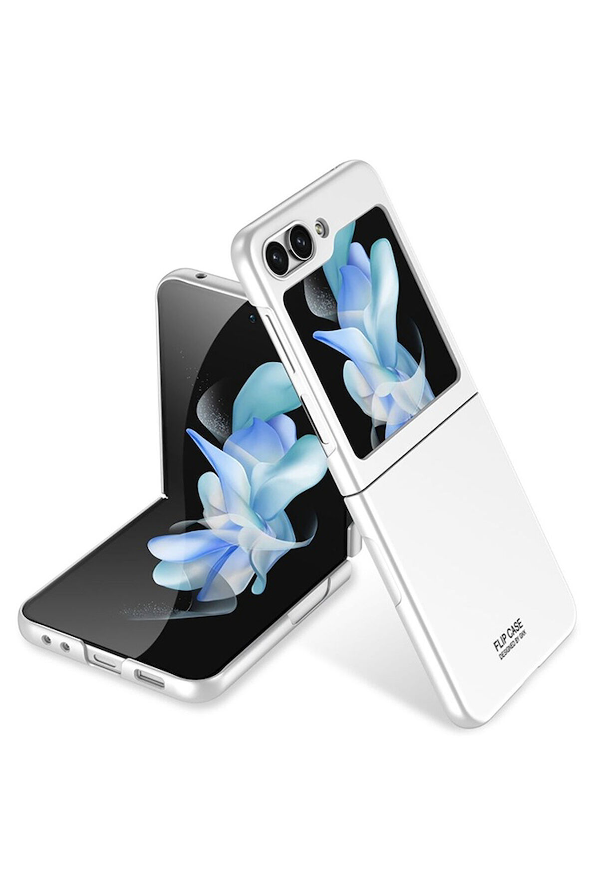 Samsung Galaxy Z Flip 5 Uyumlu Kılıf Zore Sert Kıpta Kapak Gümüş