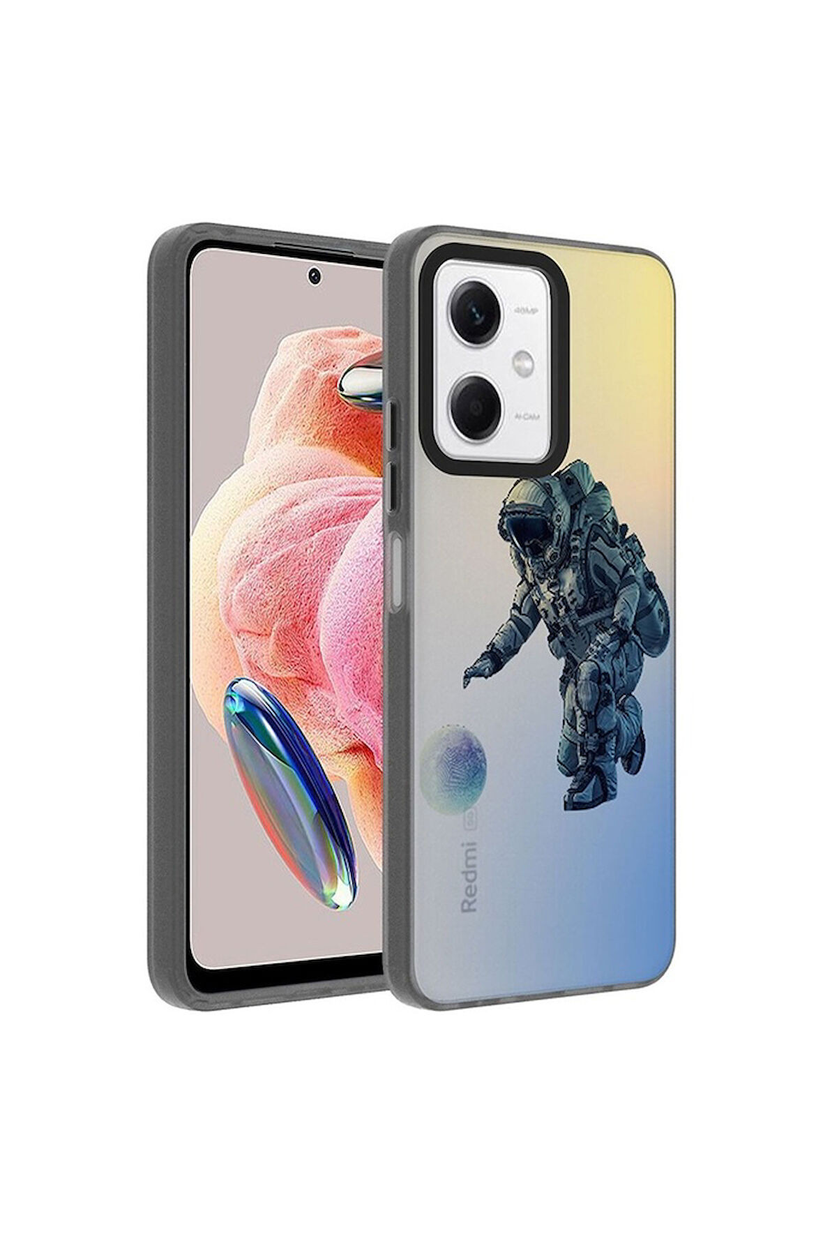 Xiaomi Redmi Note 12 4G Uyumlu Kılıf Desenli Zore Dragon Sert Kapak Astronot