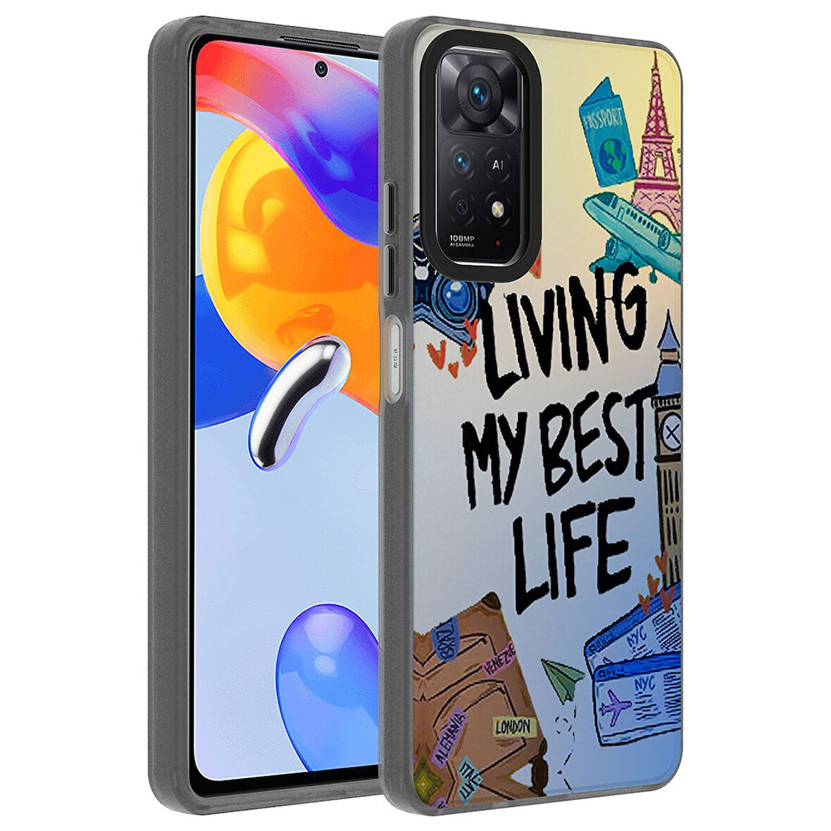 Xiaomi Redmi Note 11 Pro 5G Uyumlu Kılıf Desenli Zore Dragon Sert Kapak Seyahat