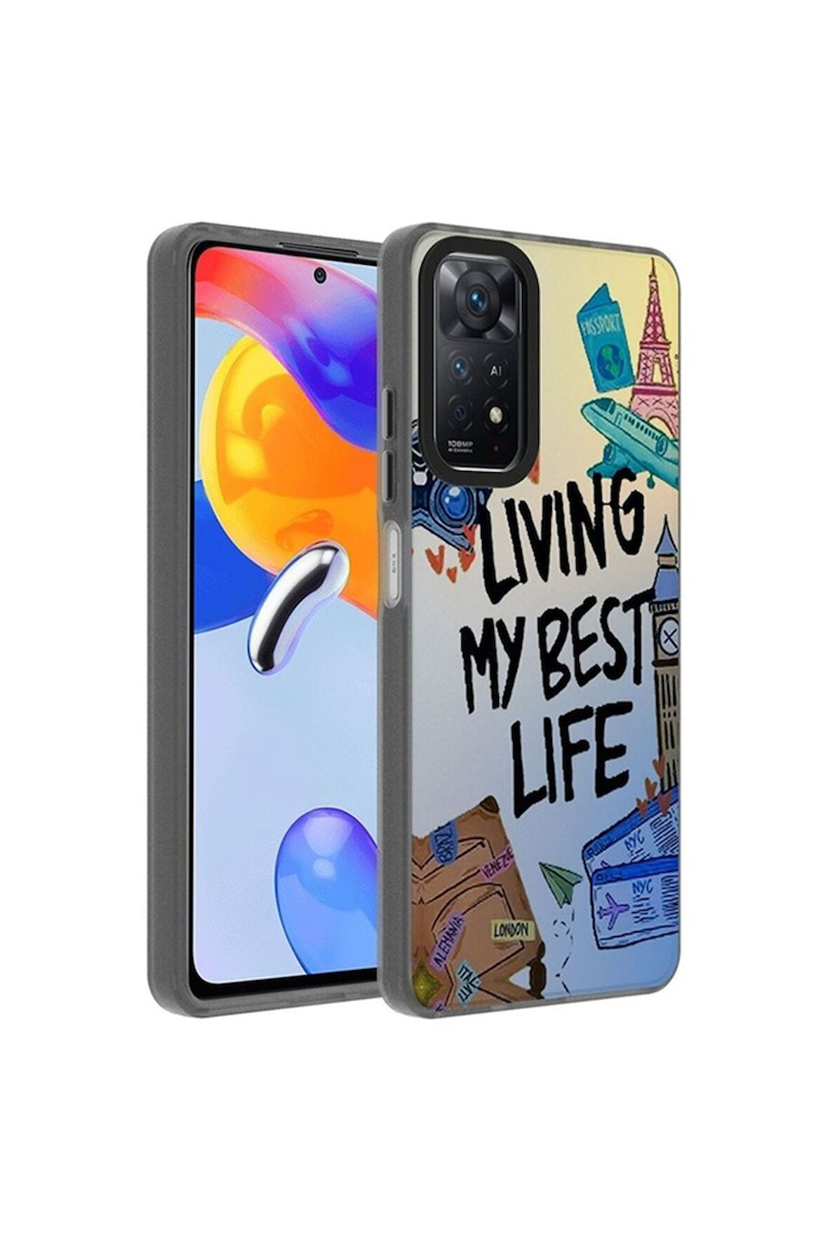 Xiaomi Redmi Note 12 Pro 4G Uyumlu Kılıf Desenli Zore Dragon Sert Kapak Seyahat