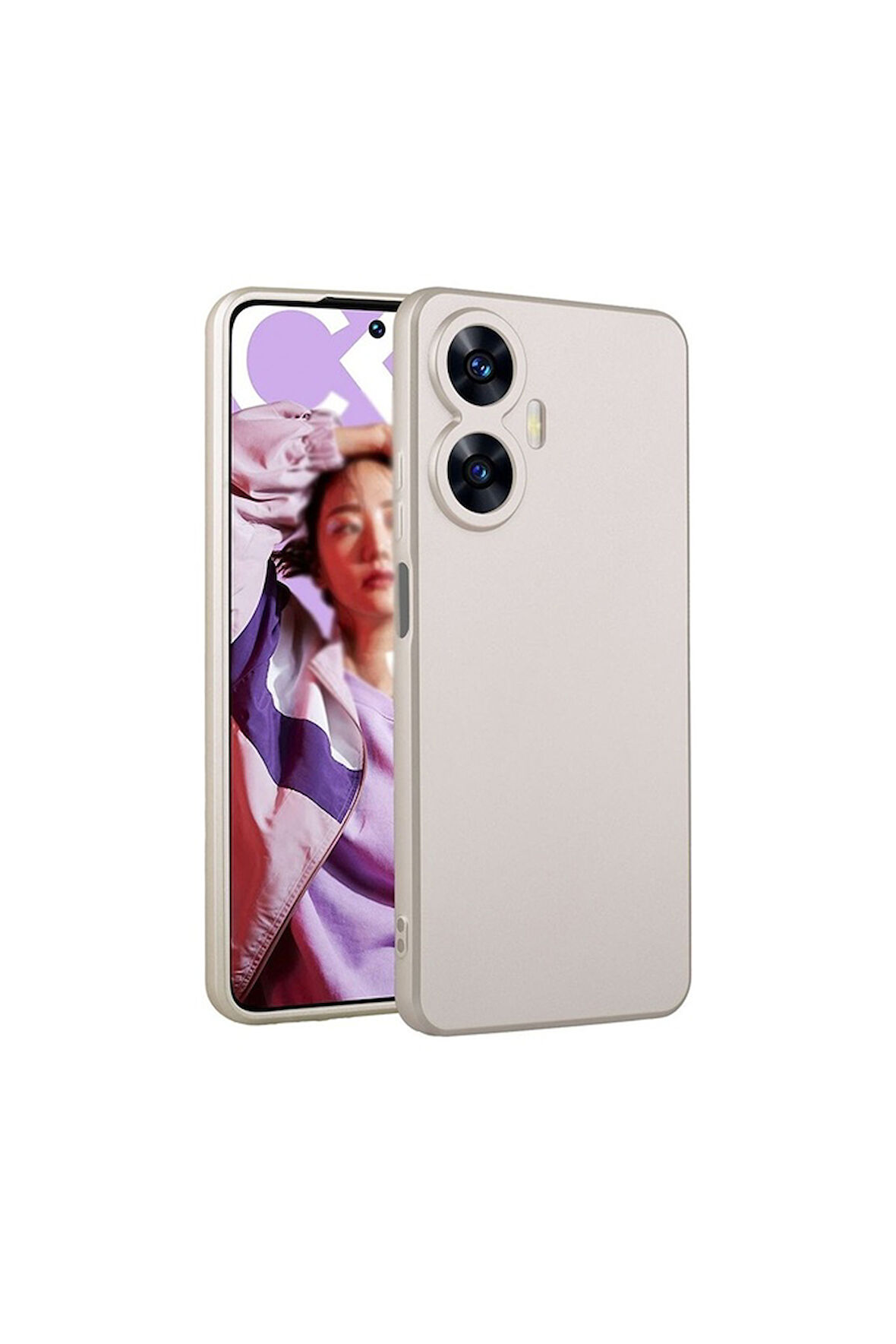 Realme C55 Uyumlu Kılıf Zore Premier Silikon Kapak Gold