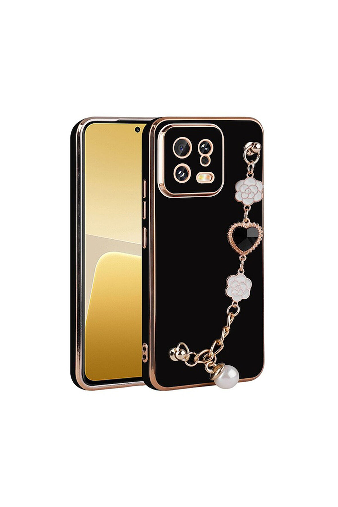 Xiaomi Mi 13 Uyumlu Kılıf El Tutamaçlı Kamera Korumalı Zore Taka Silikon Kapak Siyah