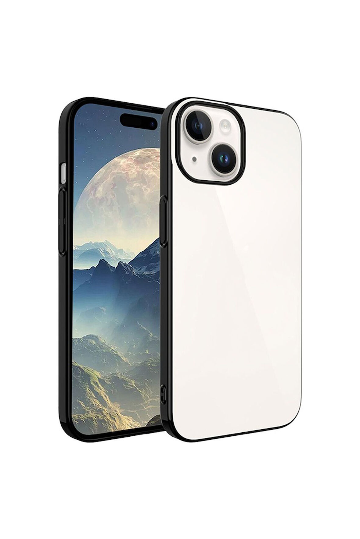 Apple iPhone 15 Plus Uyumlu Kılıf Sert PC Renkli Çerçeveli Zore Riksos Kapak Siyah