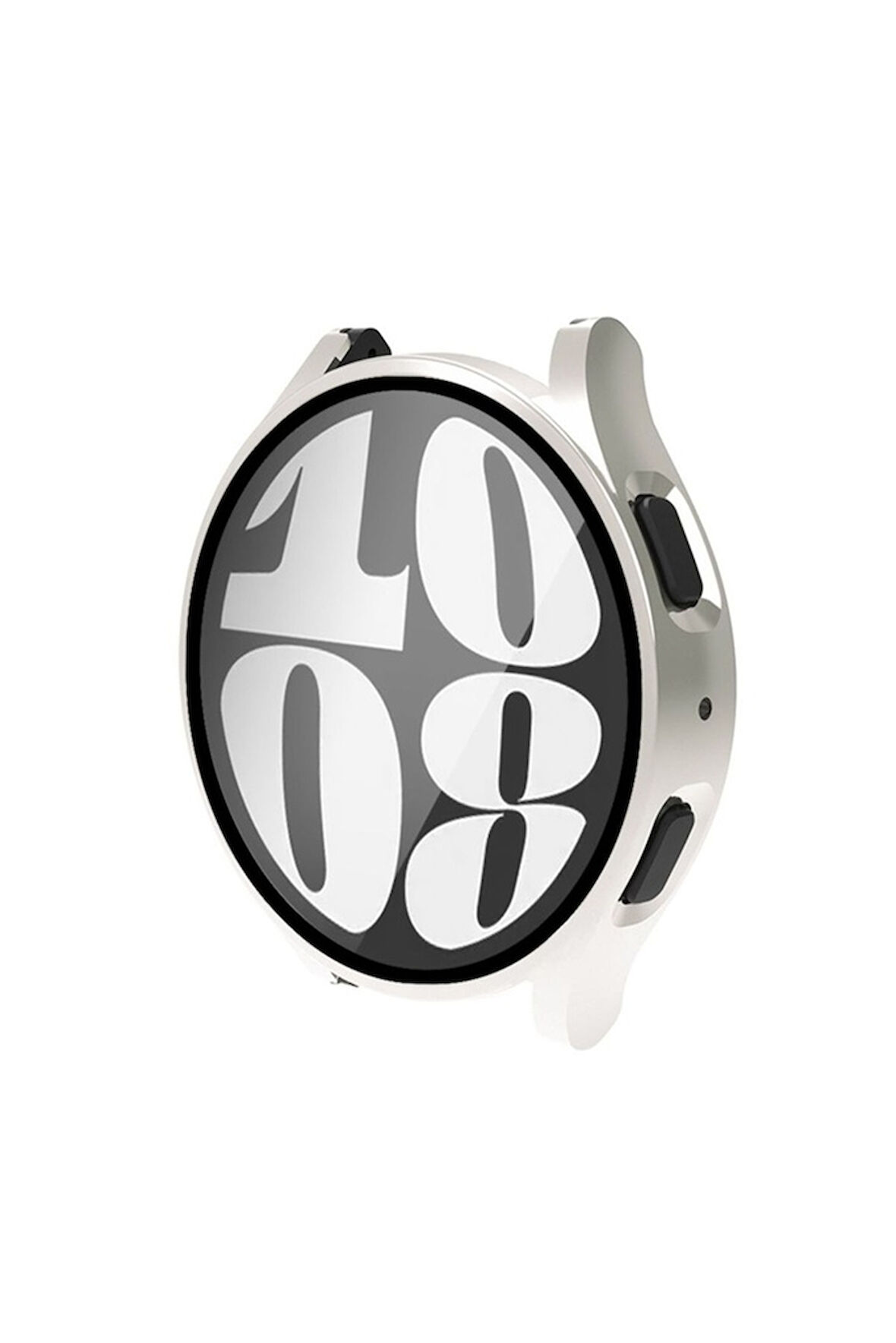 Samsung Galaxy Watch 6 40mm Uyumlu Sert PC Kasa ve Ekran Koruyucu Zore Watch Gard 14 Starlight