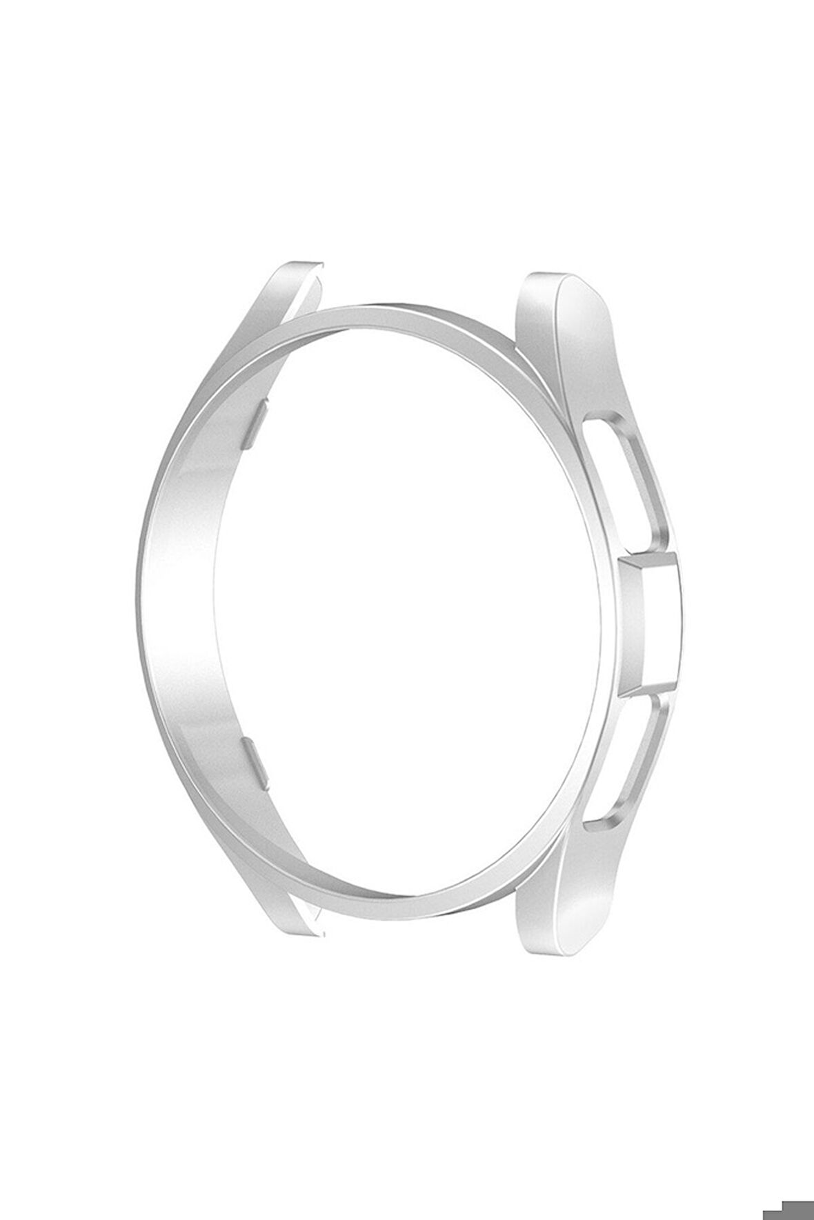 Samsung Galaxy Watch 6 Classic 47mm Uyumlu Sert PC Kasa Koruyucu Zore Watch Gard 28 Gümüş