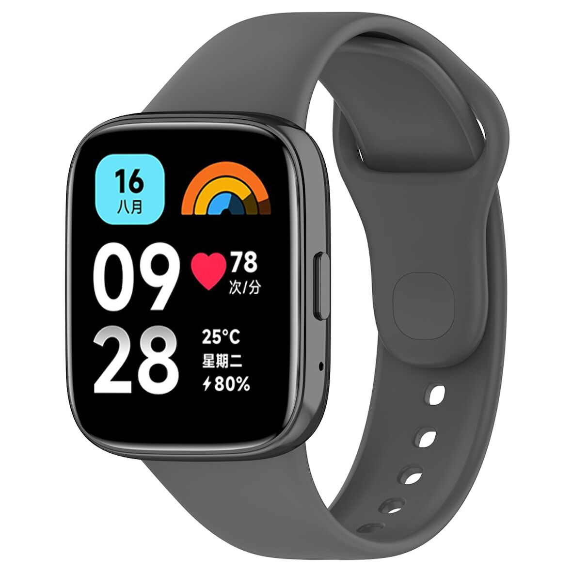 Xiaomi Redmi Watch 3 Active Uyumlu Zore Klasik Kordon Koyu Gri