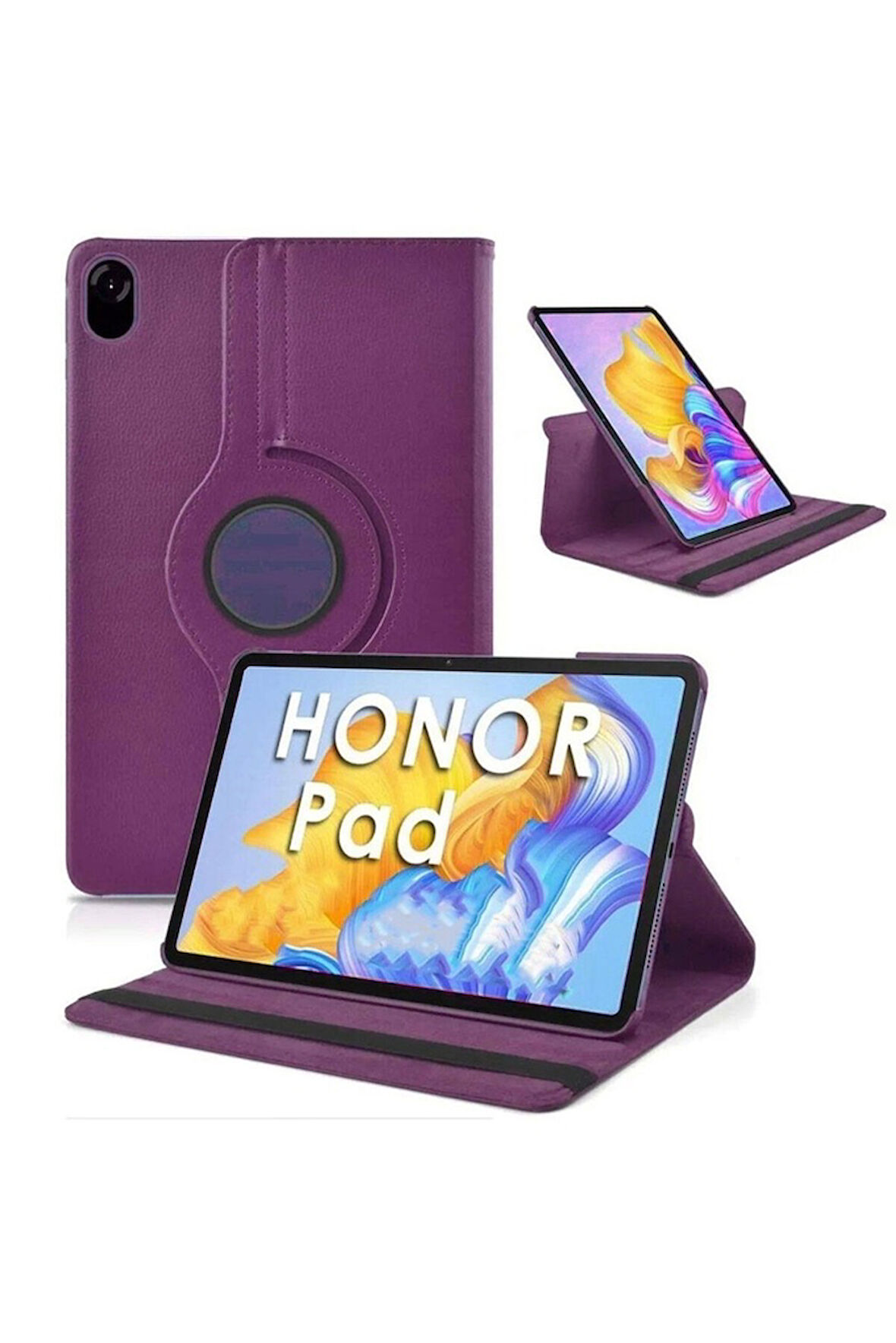 Huawei Honor X8 Pro 11.5' Uyumlu Zore Dönebilen Standlı Kılıf Mor