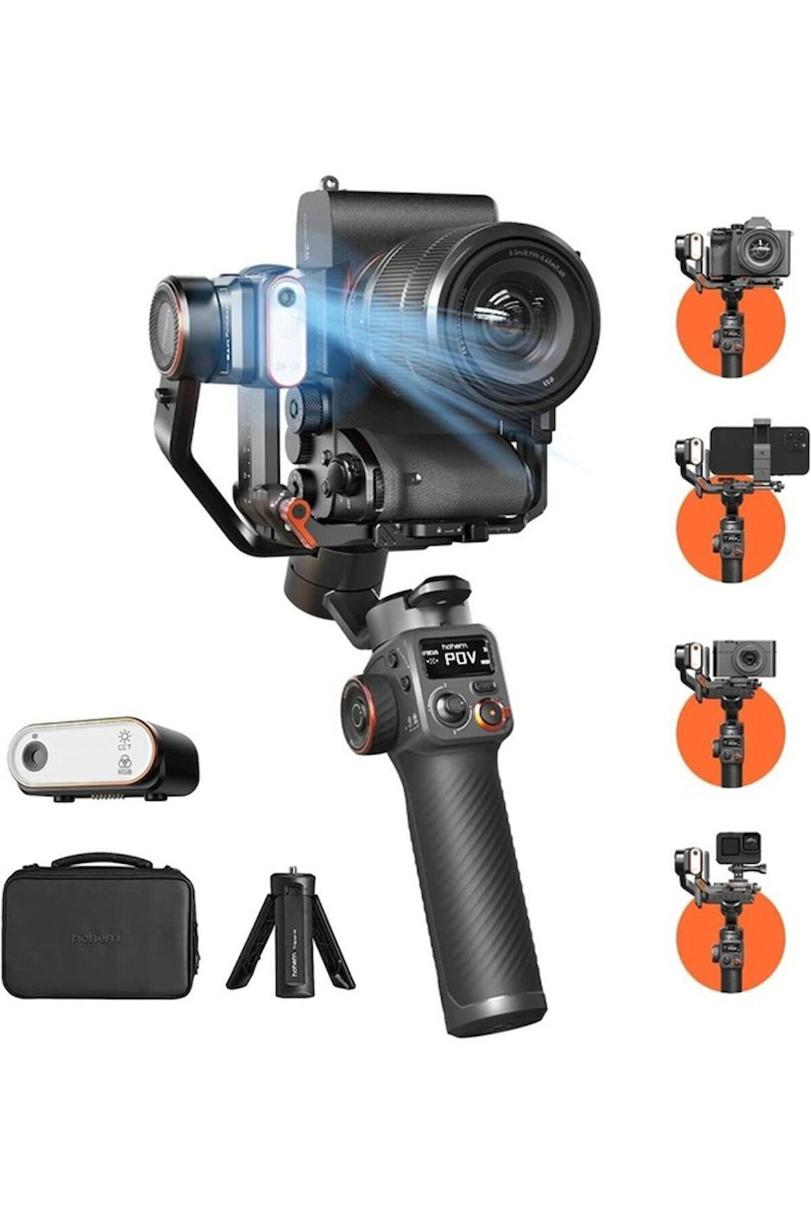 Hohem iSteady MT2 3 Eksenli El Tipi AI Yapay Zeka Görüş Sensörlü Kamera Gimbal Stabilizatör