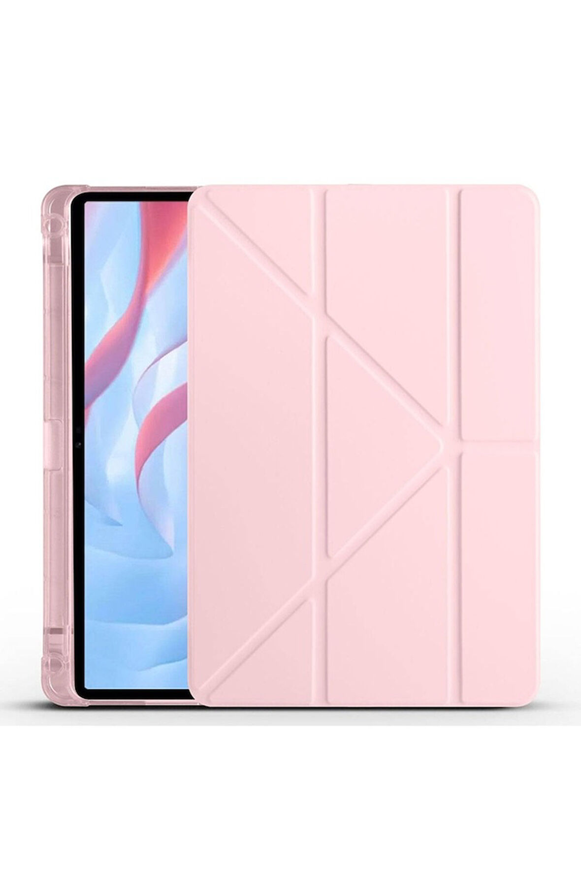 Huawei Honor X8 Pro 11.5' Uyumlu Kılıf Zore Tri Folding Kalem Bölmeli Standlı Kılıf Rose Gold