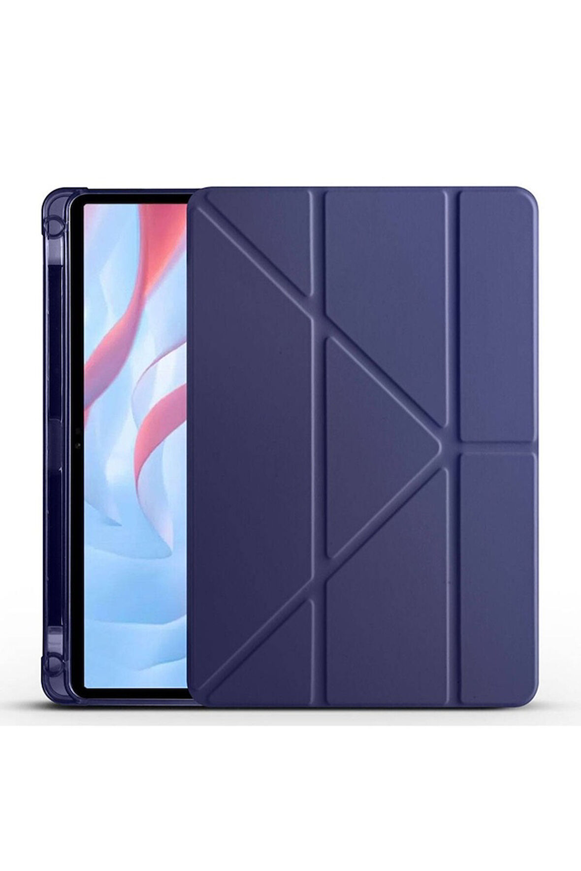 Huawei Honor X8 Pro 11.5' Uyumlu Kılıf Zore Tri Folding Kalem Bölmeli Standlı Kılıf Lacivert