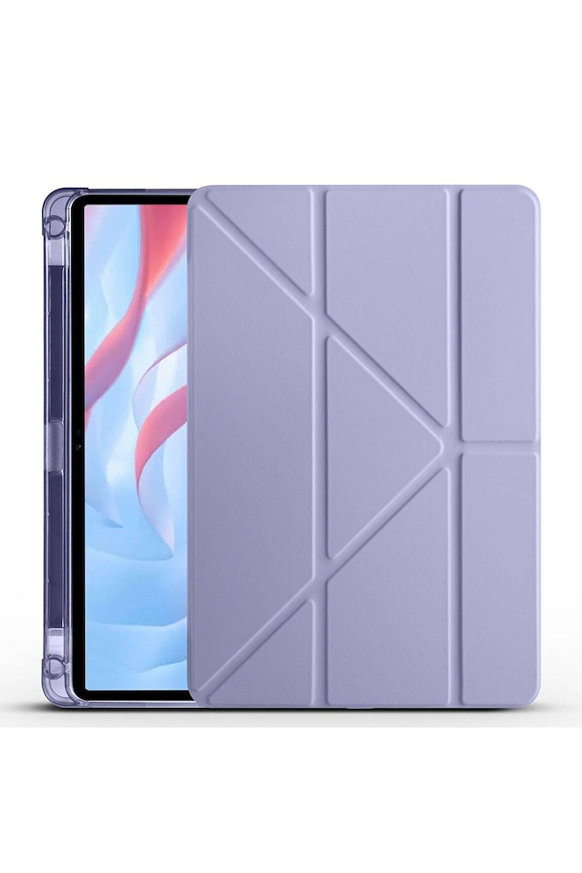 Huawei Honor X8 Pro 11.5' Uyumlu Kılıf Zore Tri Folding Kalem Bölmeli Standlı Kılıf Mor