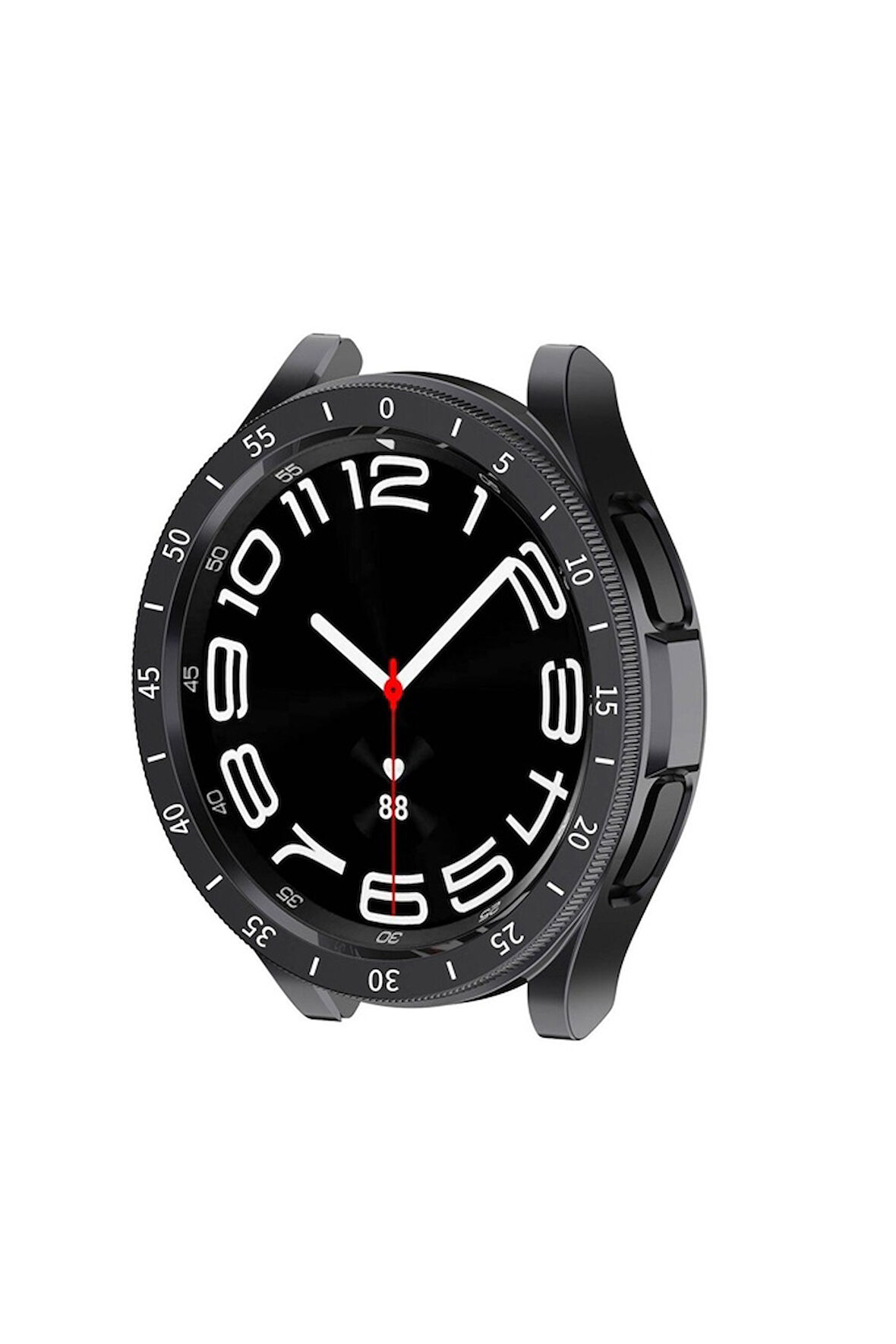 Samsung Galaxy Watch 6 Classic 47mm Uyumlu Sert PC Kasa ve Ekran Koruyucu Zore Sport Watch Gard 29 Siyah
