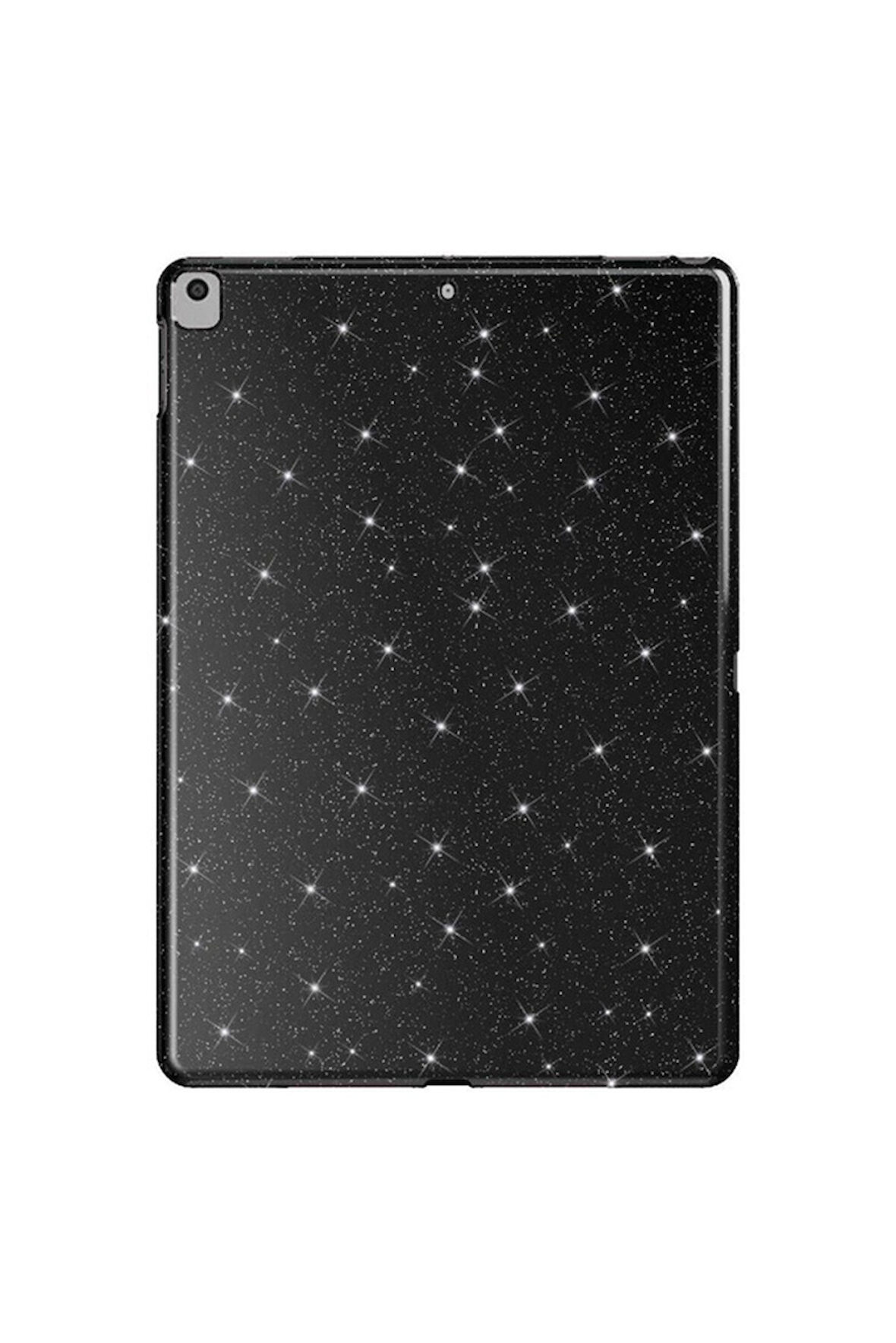 Apple iPad 10.2 (8 Nesil) Uyumlu Simli Parlak Görünümlü Zore Tablet Koton Kılıf Siyah