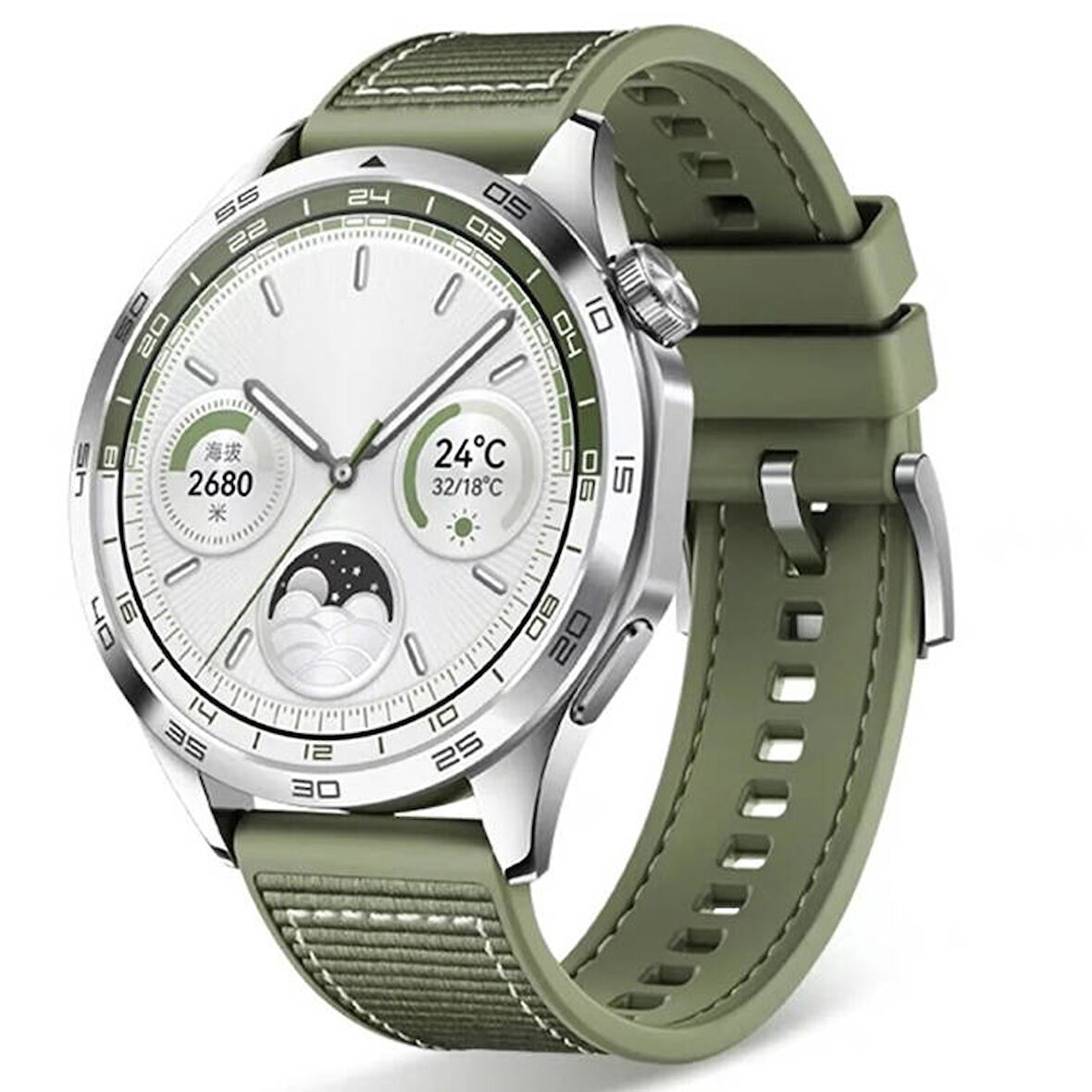 Samsung Galaxy Watch 46mm 22mm Uyumlu Kordon Silikon Örgü Desenli Dikişli Zore KRD-102 Kayış Yeşil