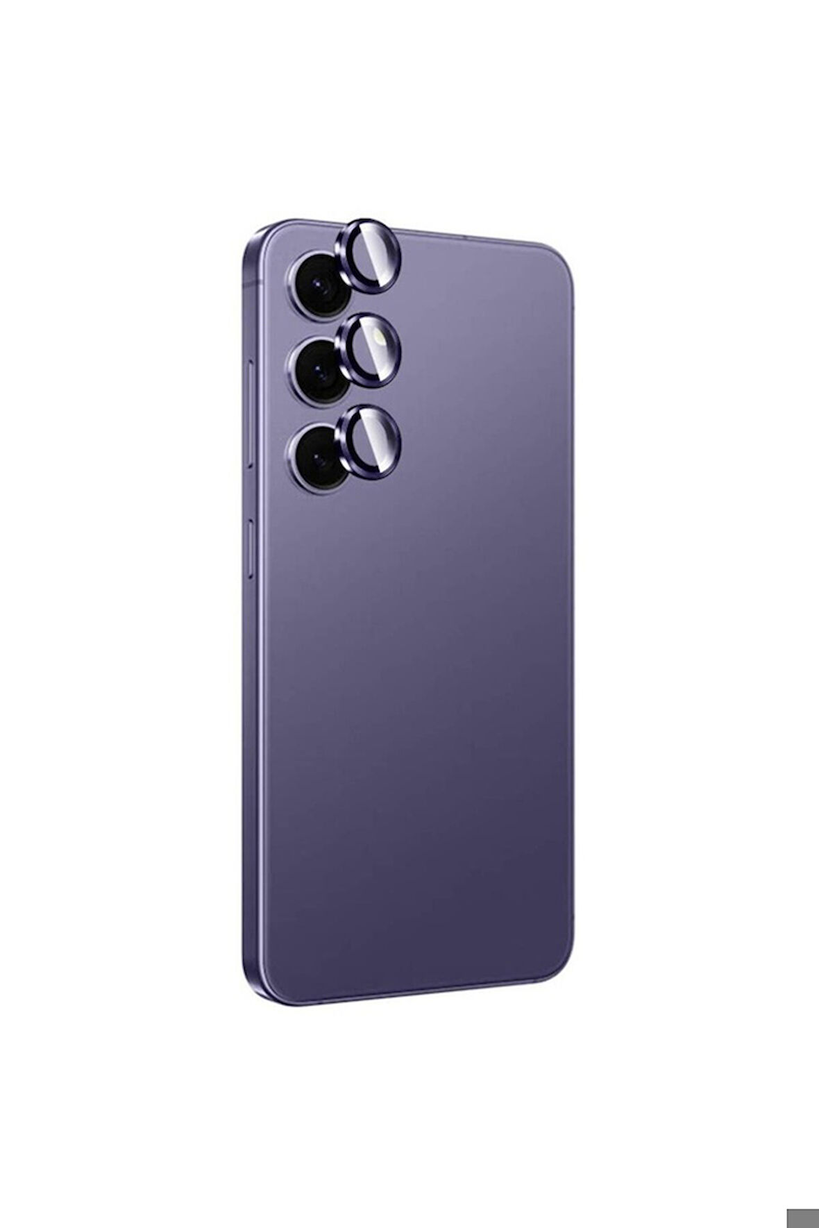 Samsung Galaxy S24 Plus Uyumlu Zore Titanium Premium Temperli Kamera Lens Koruyucu Mor