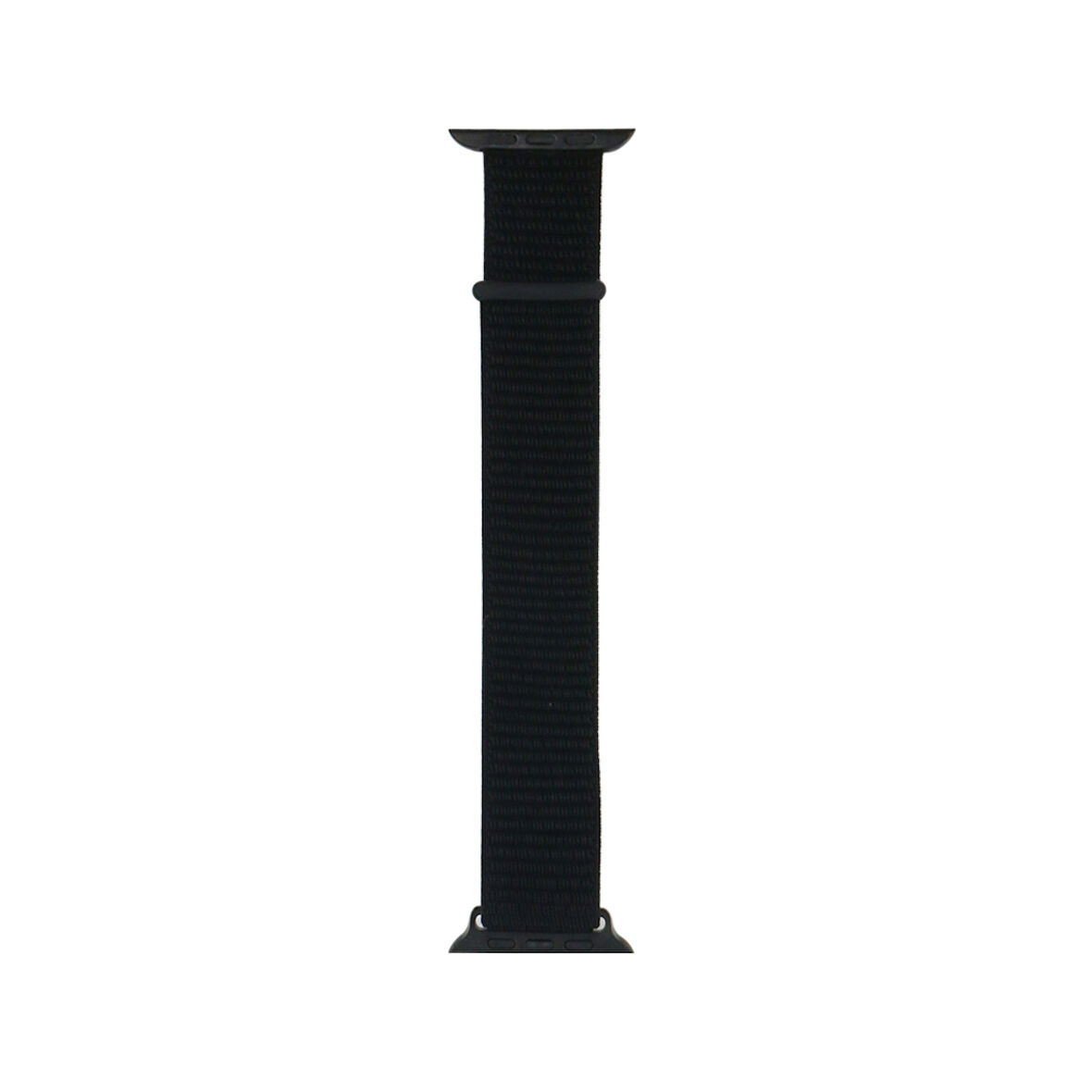 Apple Watch 44mm Uyumlu Kordon Hasır Örgü Kumaş Band-03 Strap Kayış Koyu Siyah