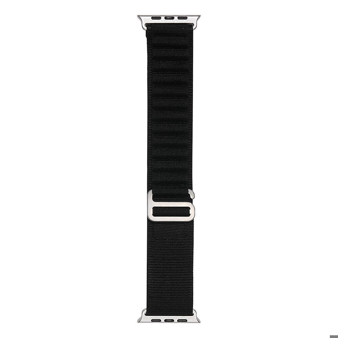 Apple Watch Ultra 49mm Uyumlu Kordon Naylon Kumaş Spor Görünümlü Band-74 Hasır Kayış Siyah