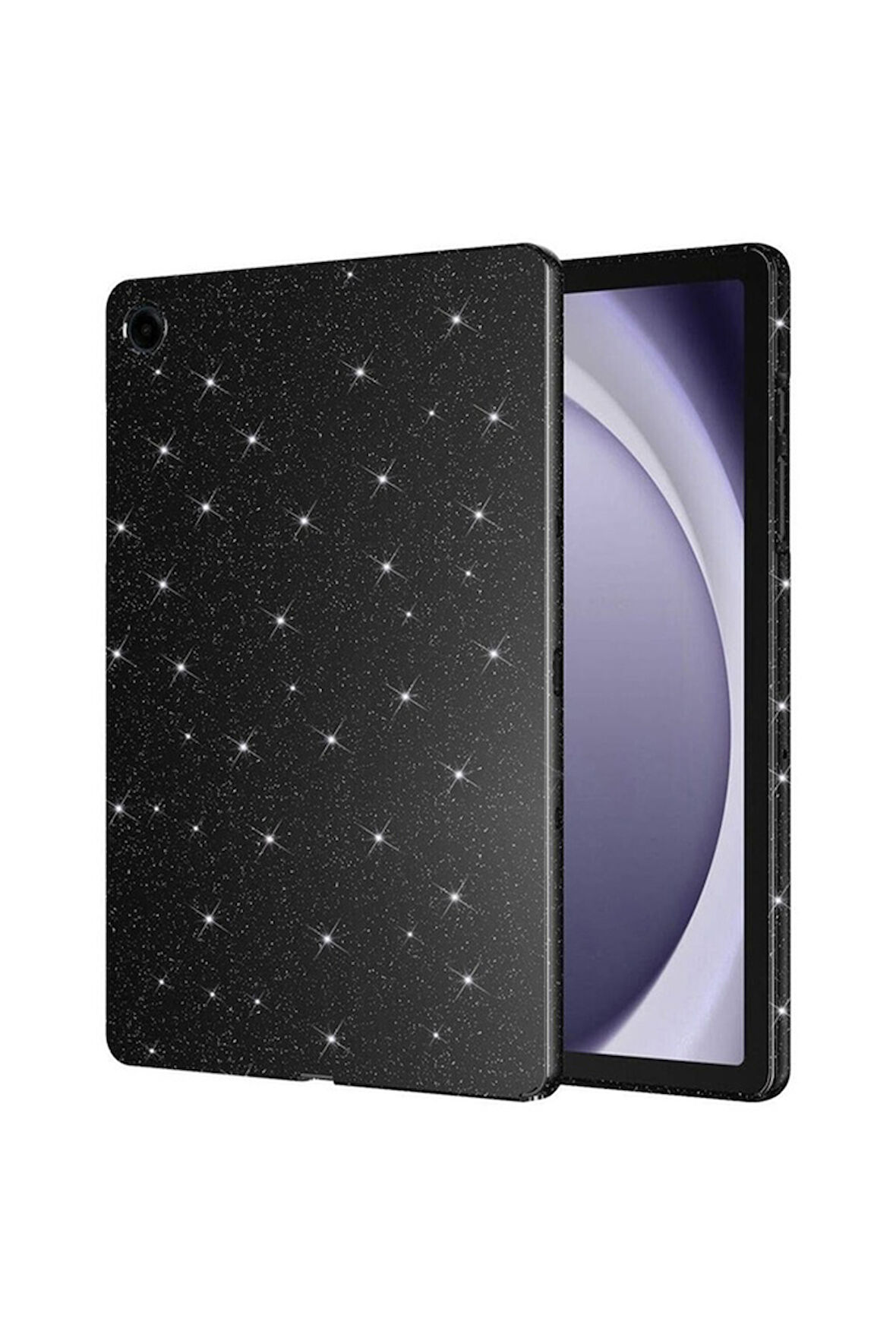 Samsung Galaxy Tab S9 FE Uyumlu Simli Parlak Görünümlü Zore Tablet Koton Kılıf Siyah