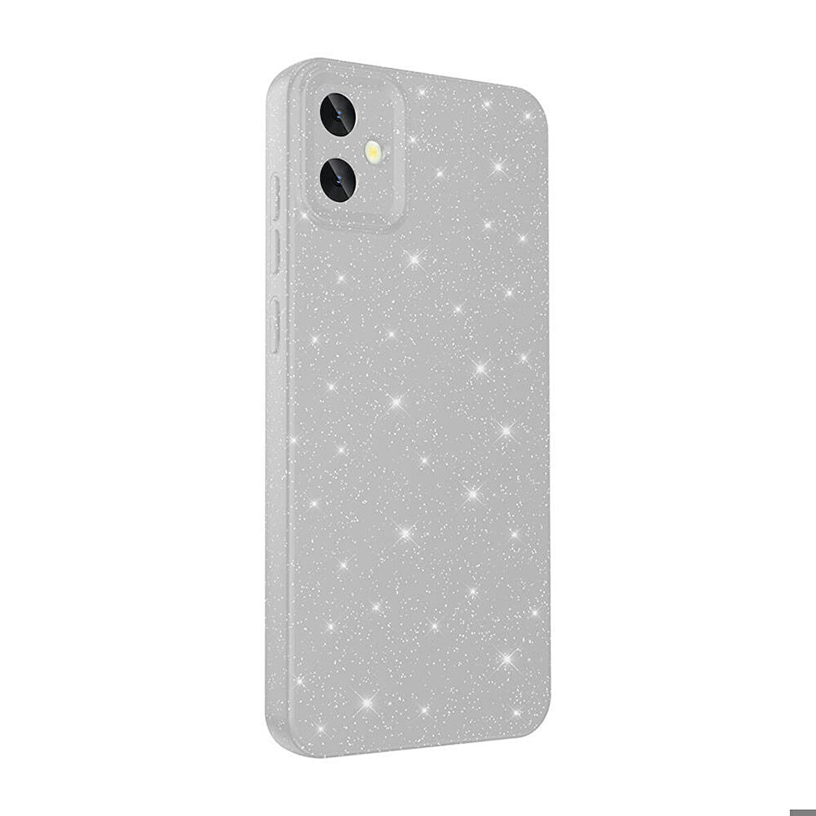 Samsung Galaxy A05 Uyumlu Kılıf Kamera Korumalı Simli Lüks Zore Koton Kapak Gümüş