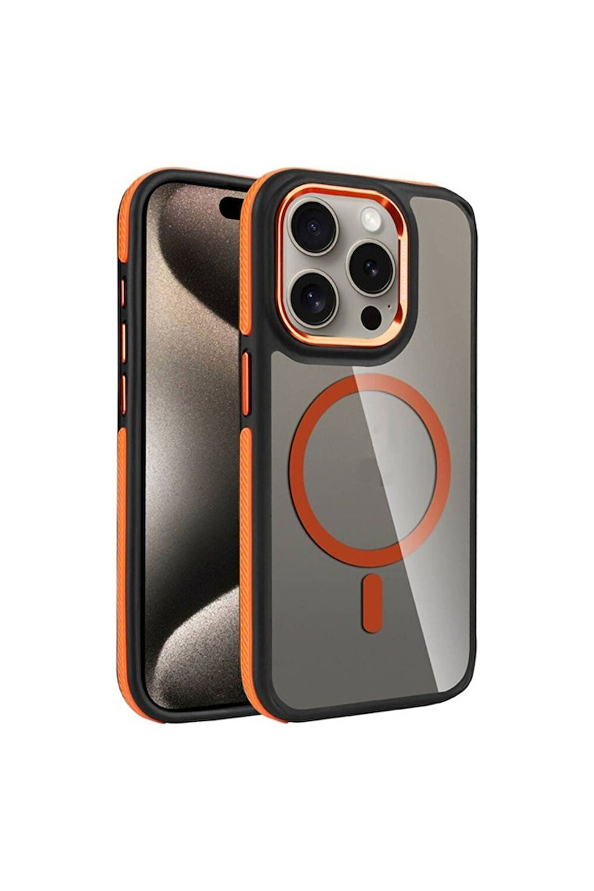 Apple iPhone 15 Pro Uyumlu Kılıf Magsafe Şarj Özellikli Mat Görünümlü Zore Solo Kapak