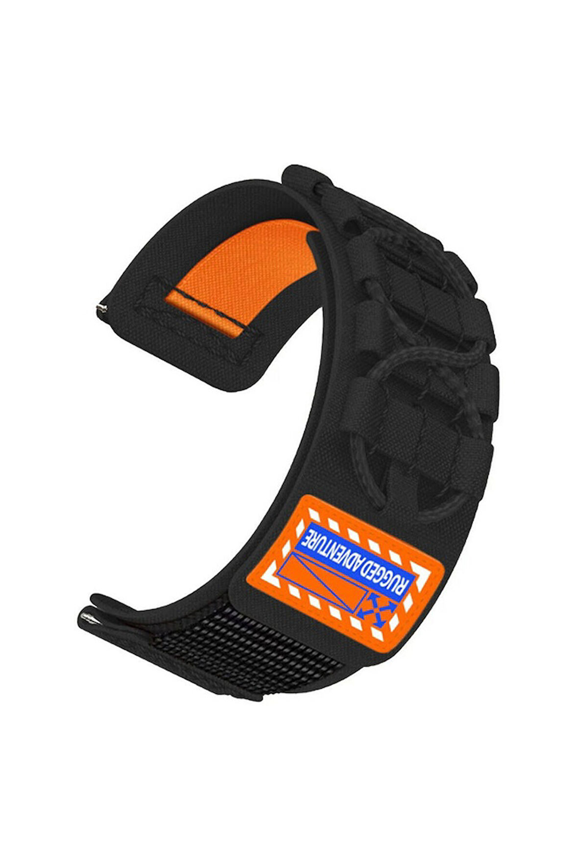 Huawei GT2 46mm Uyumlu Zore KRD-112 22mm Orbital Örgülü Halat Tasarımlı Naylon Kumaş Hasır Kordon Siyah